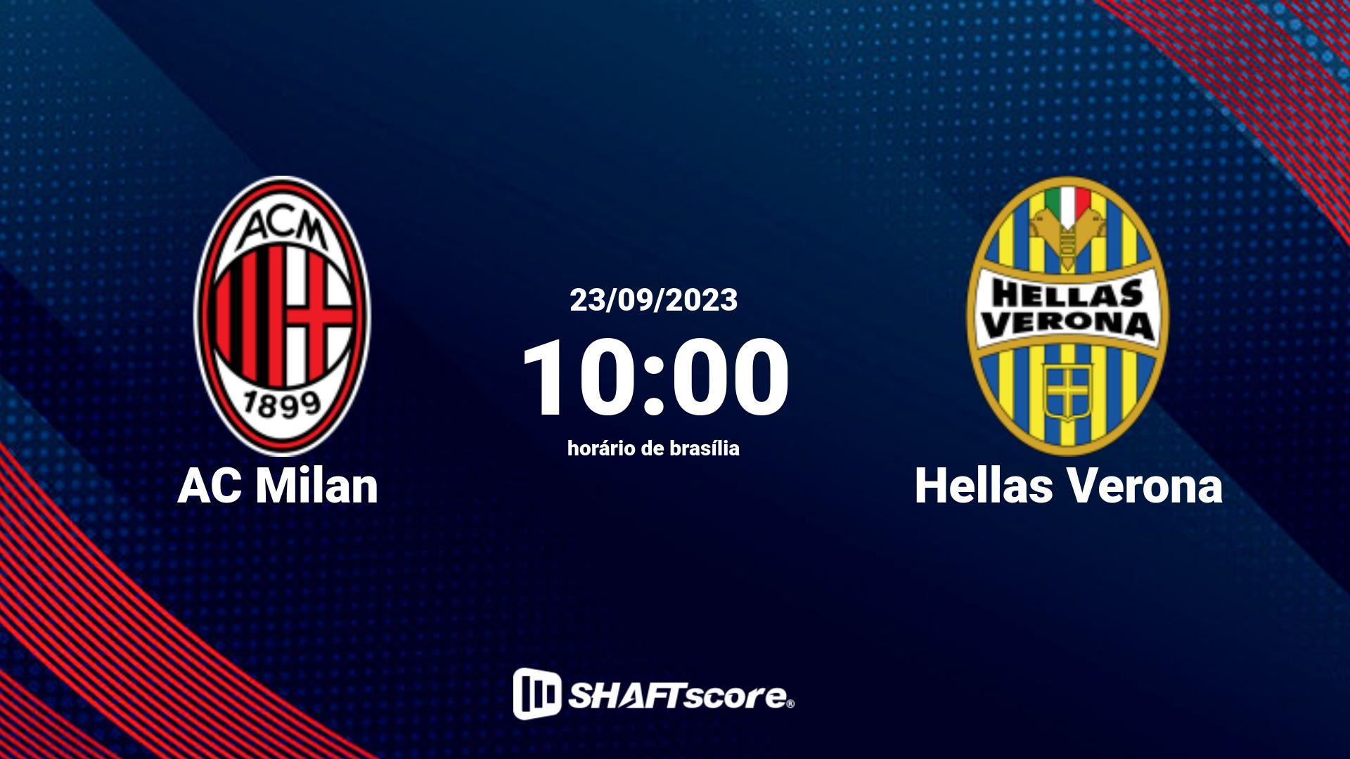 Estatísticas do jogo AC Milan vs Hellas Verona 23.09 10:00