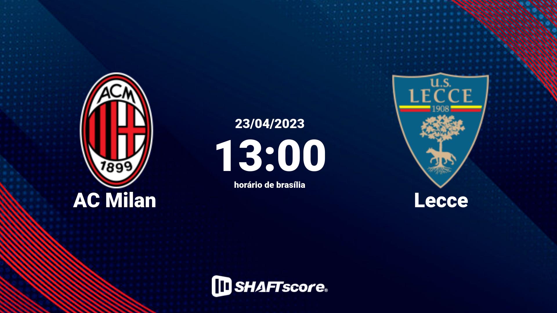 Estatísticas do jogo AC Milan vs Lecce 23.04 13:00