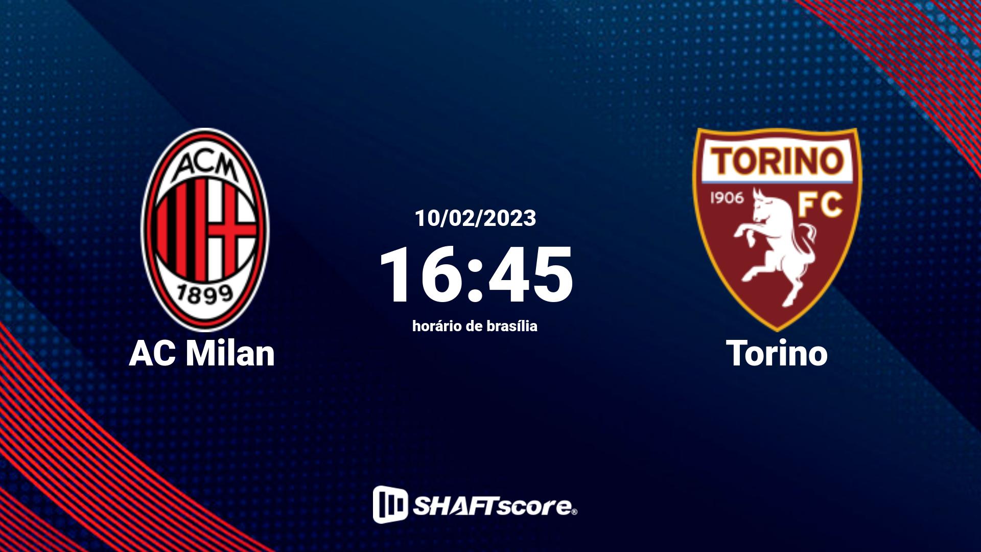 Estatísticas do jogo AC Milan vs Torino 10.02 16:45