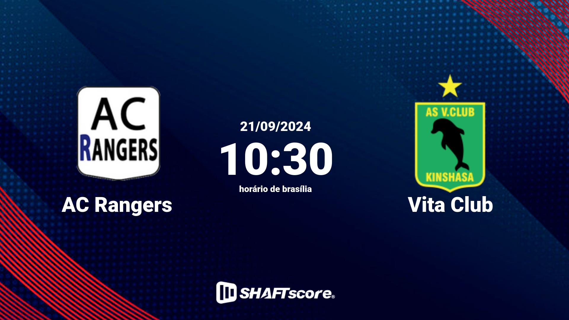 Estatísticas do jogo AC Rangers vs Vita Club 21.09 10:30