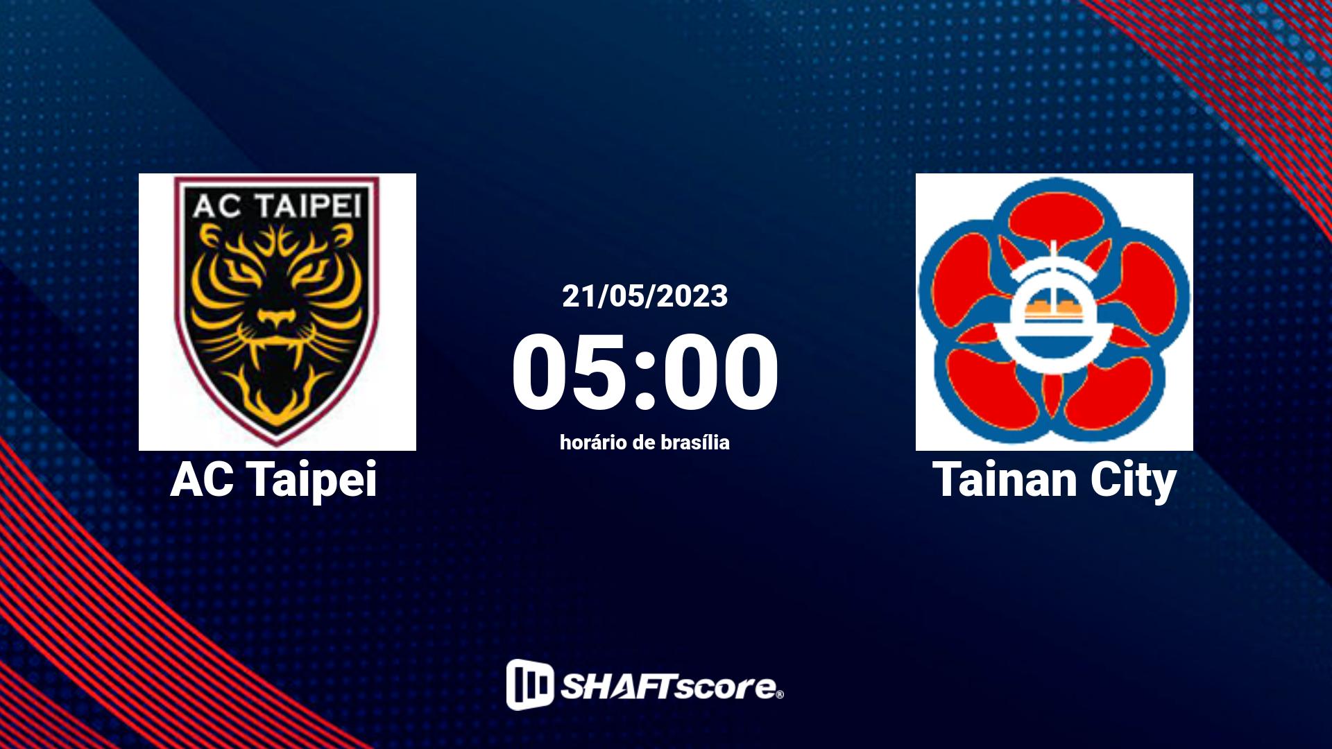 Estatísticas do jogo AC Taipei vs Tainan City 21.05 05:00