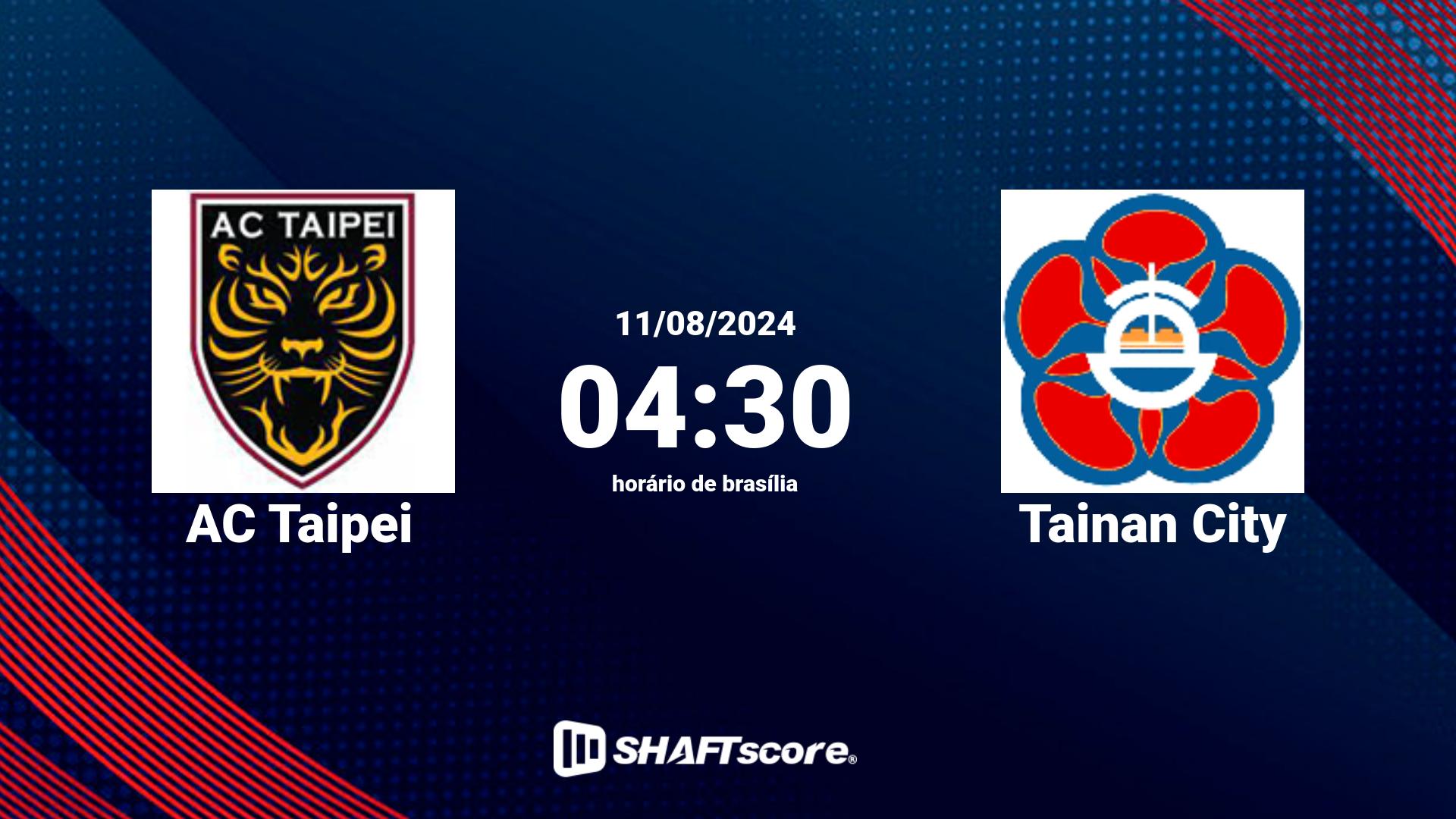 Estatísticas do jogo AC Taipei vs Tainan City 11.08 04:30