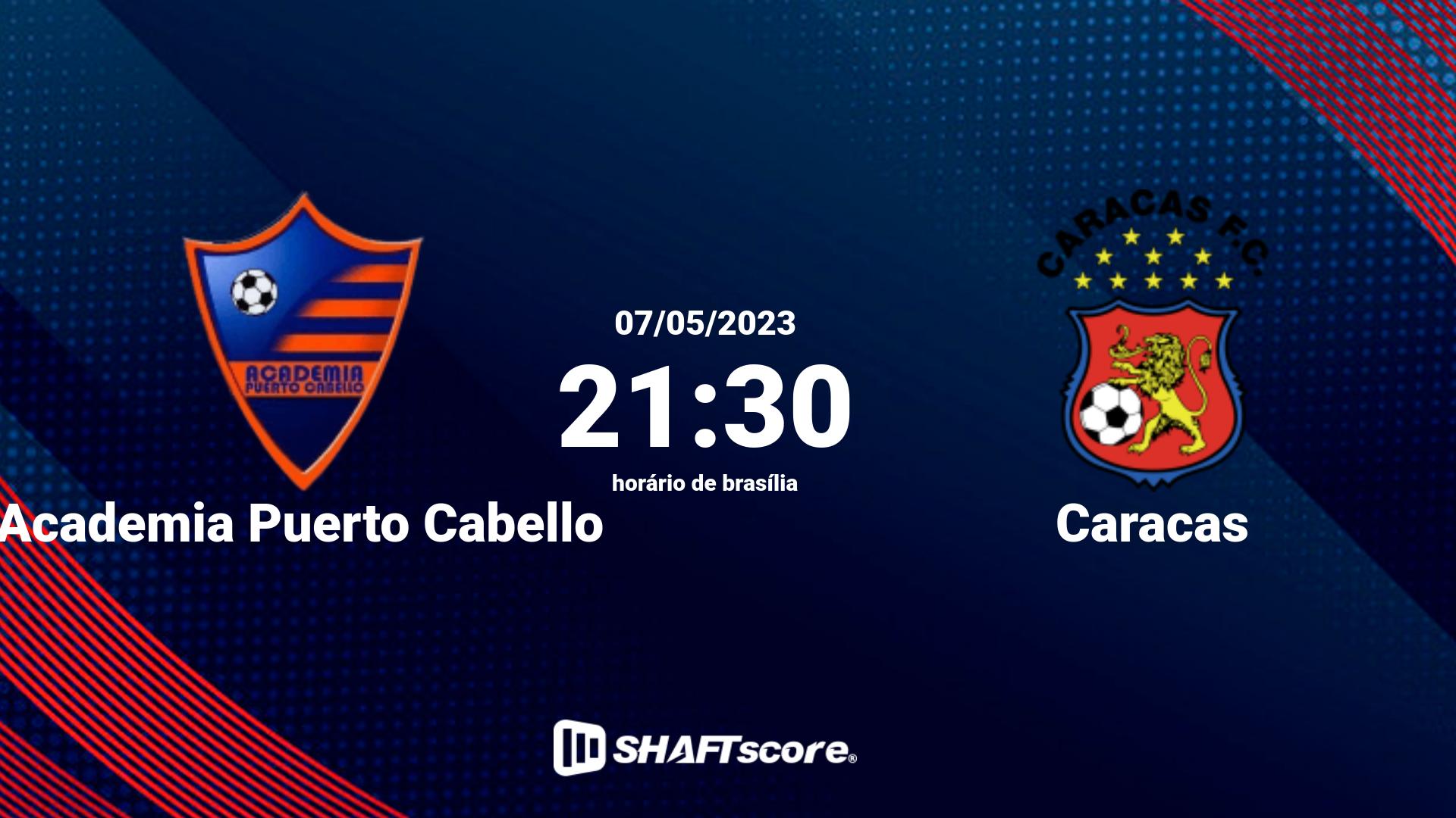 Estatísticas do jogo Academia Puerto Cabello vs Caracas 07.05 21:30