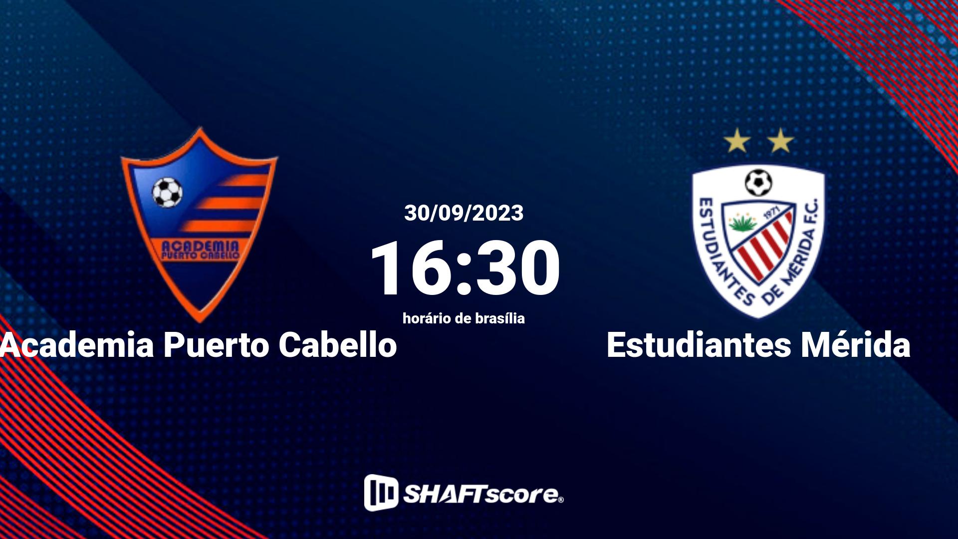 Estatísticas do jogo Academia Puerto Cabello vs Estudiantes Mérida 30.09 16:30