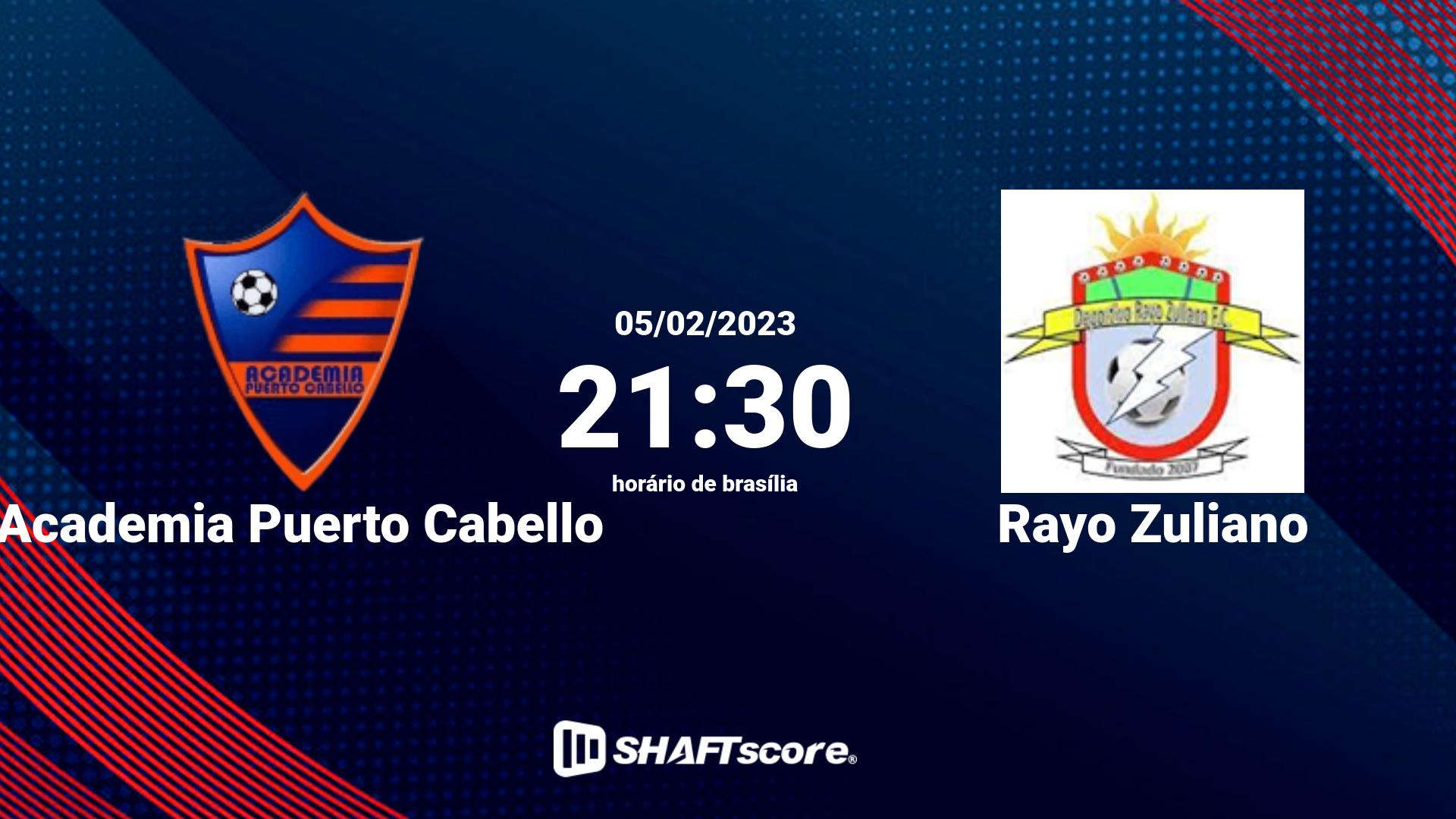 Estatísticas do jogo Academia Puerto Cabello vs Rayo Zuliano 05.02 21:30