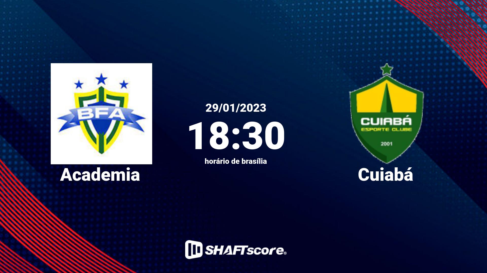 Estatísticas do jogo Academia vs Cuiabá 29.01 18:30