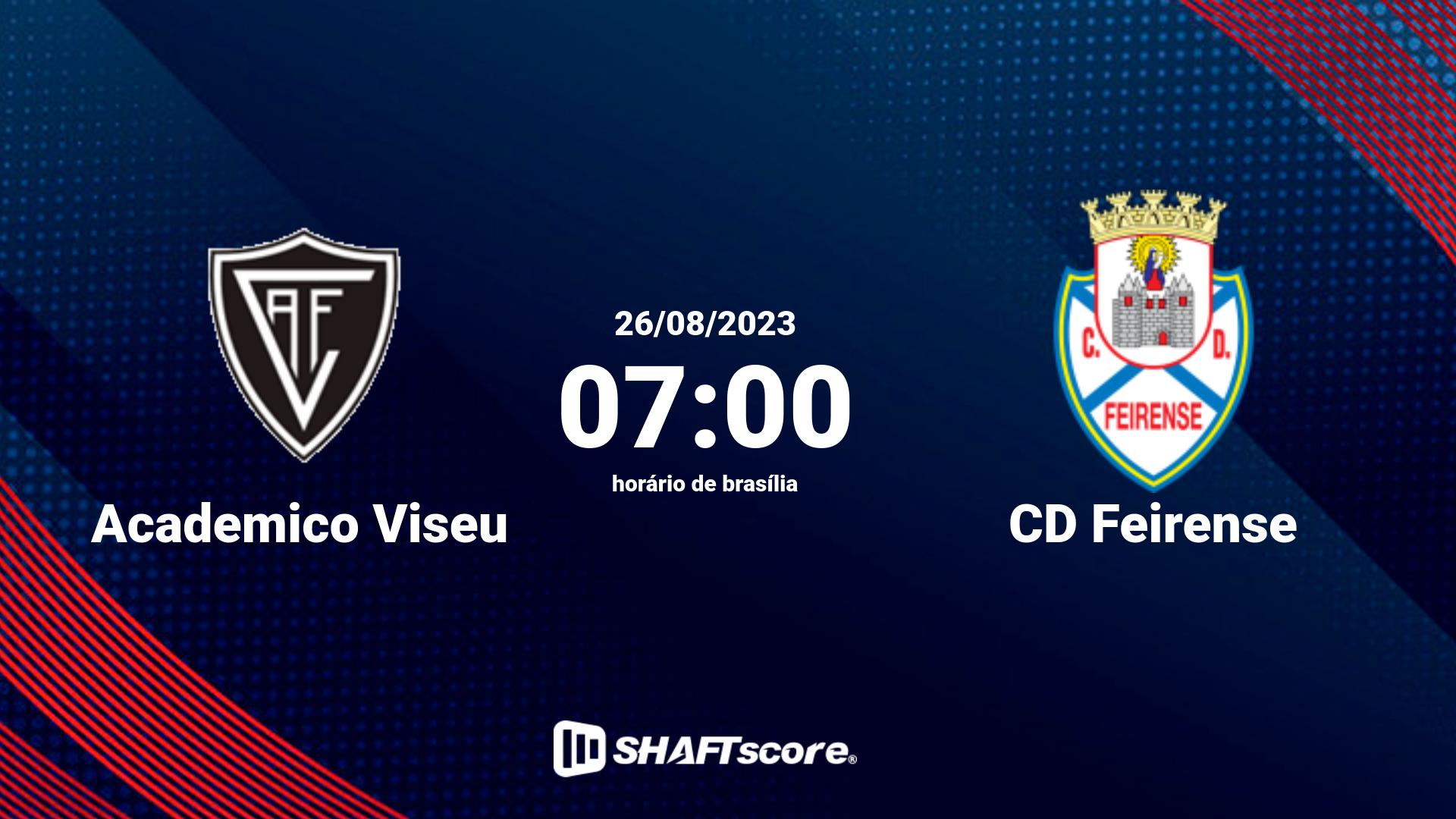 Estatísticas do jogo Academico Viseu vs CD Feirense 26.08 07:00