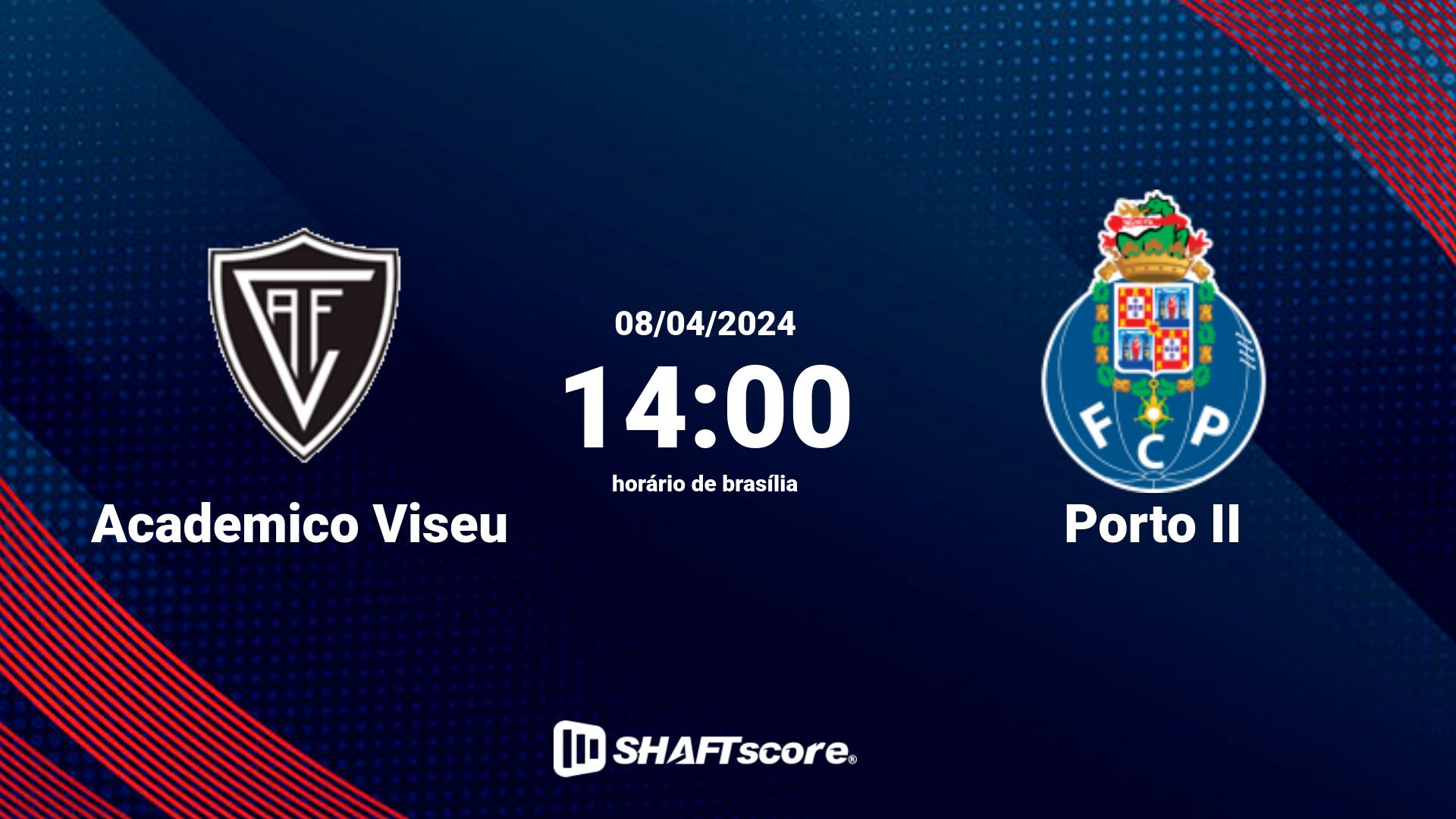 Estatísticas do jogo Academico Viseu vs Porto II 08.04 14:00