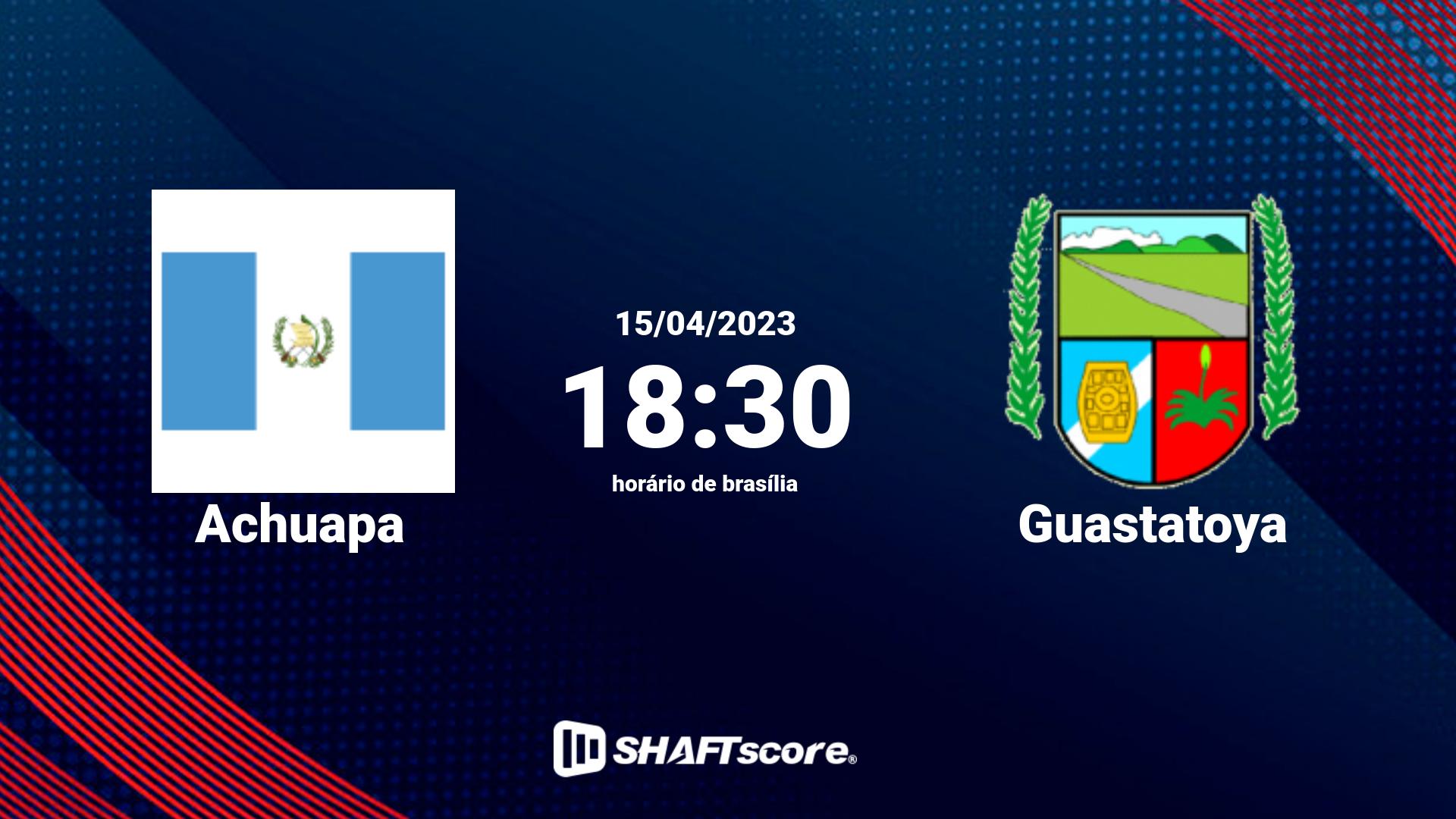 Estatísticas do jogo Achuapa vs Guastatoya 15.04 18:30