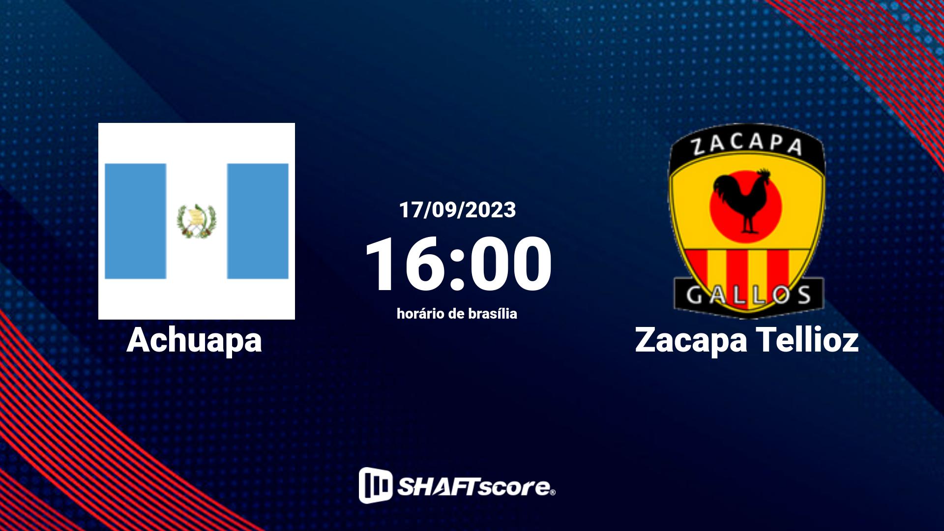 Estatísticas do jogo Achuapa vs Zacapa Tellioz 17.09 16:00