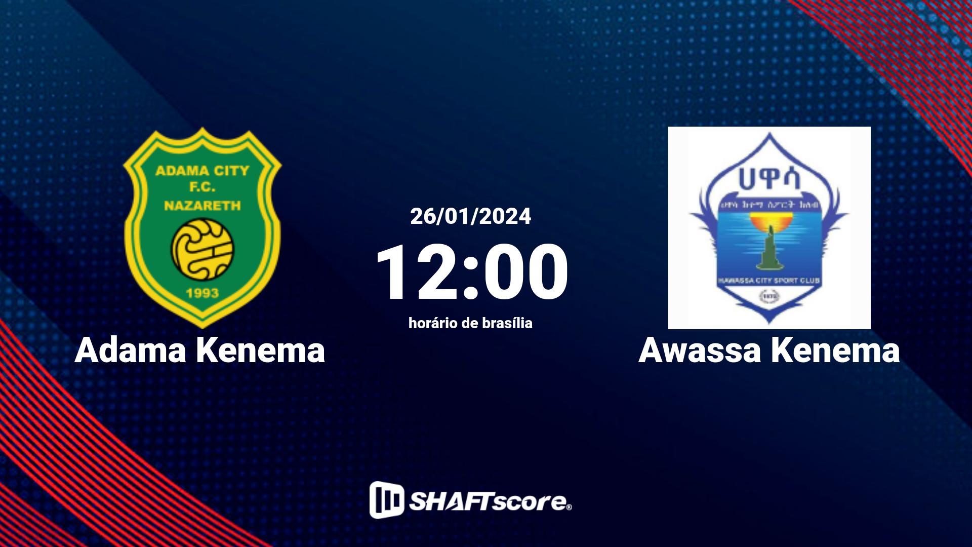 Estatísticas do jogo Adama Kenema vs Awassa Kenema 26.01 12:00