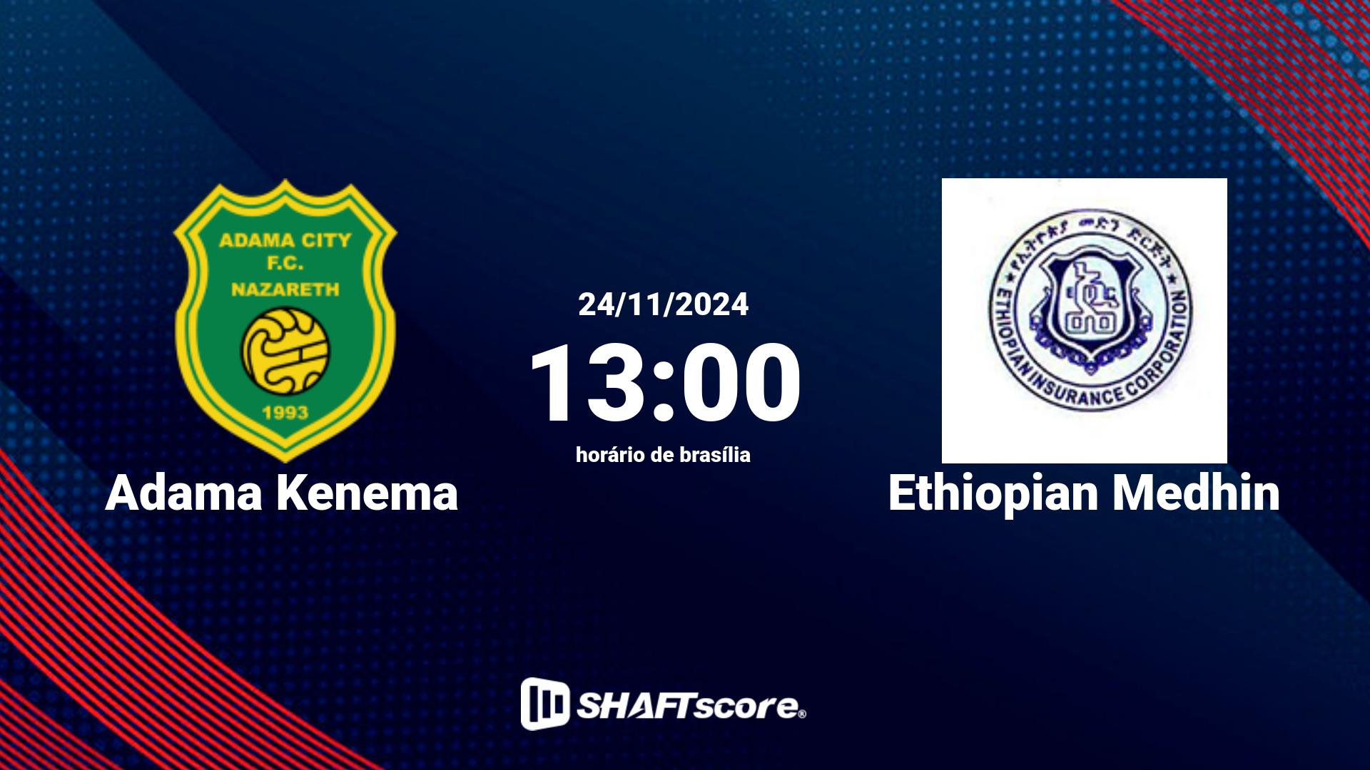 Estatísticas do jogo Adama Kenema vs Ethiopian Medhin 24.11 13:00