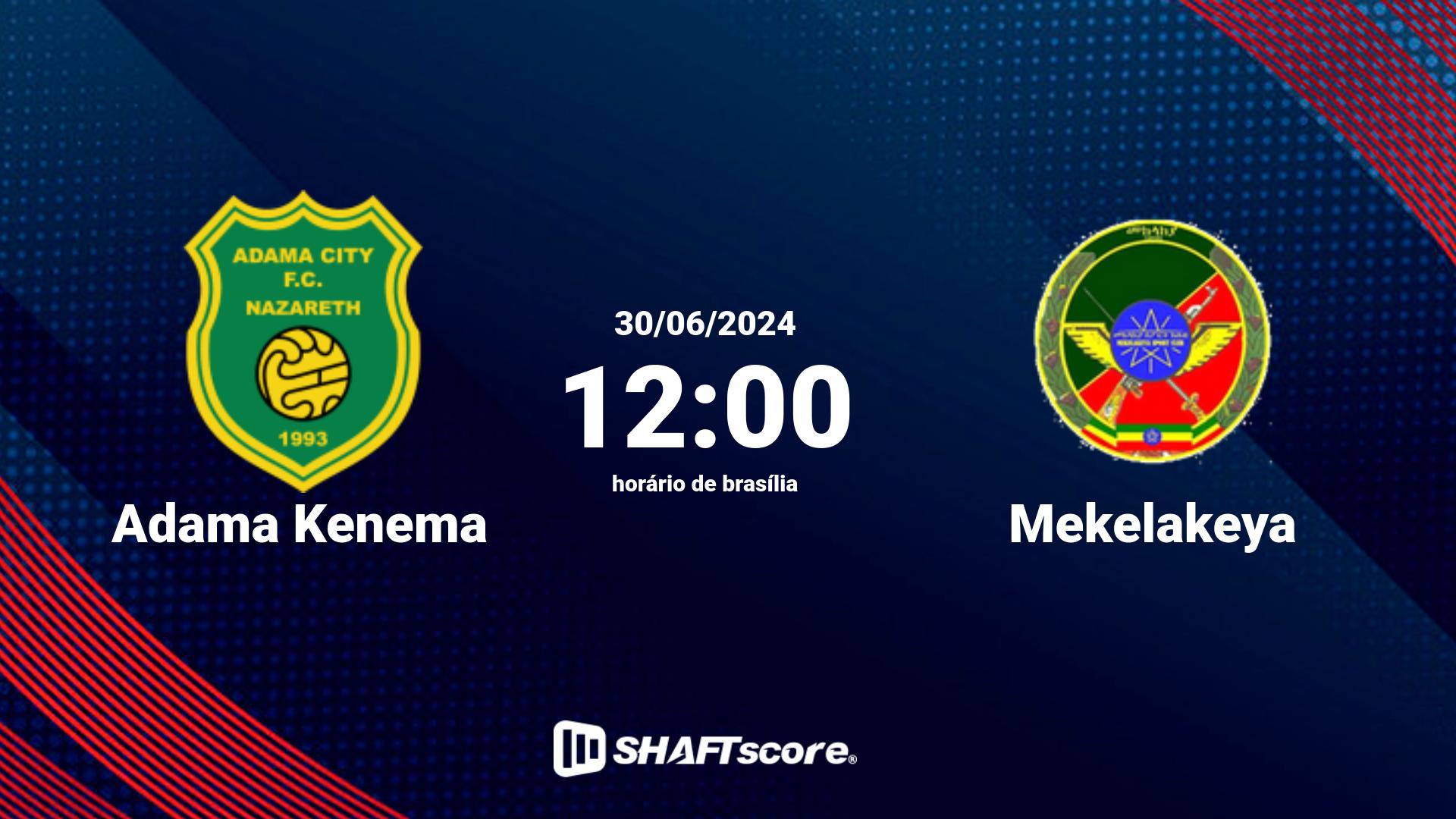 Estatísticas do jogo Adama Kenema vs Mekelakeya 30.06 12:00