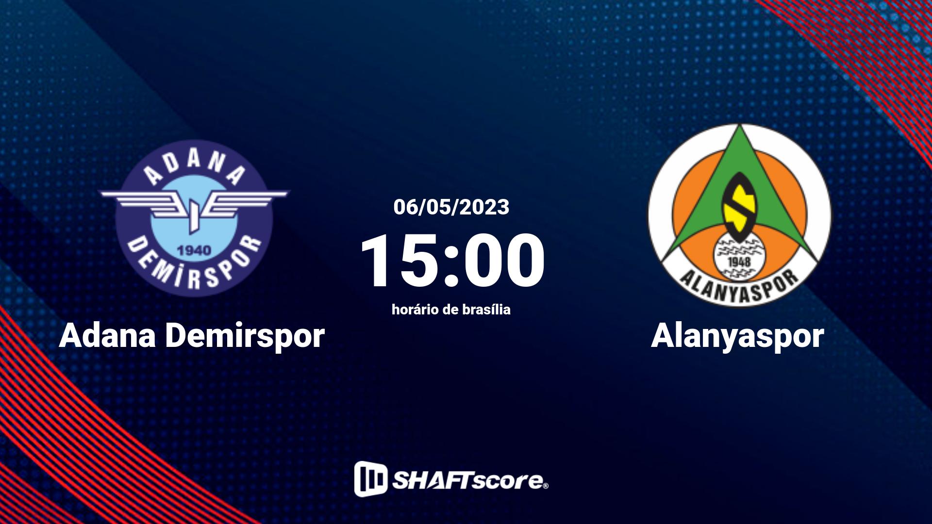 Estatísticas do jogo Adana Demirspor vs Alanyaspor 06.05 15:00