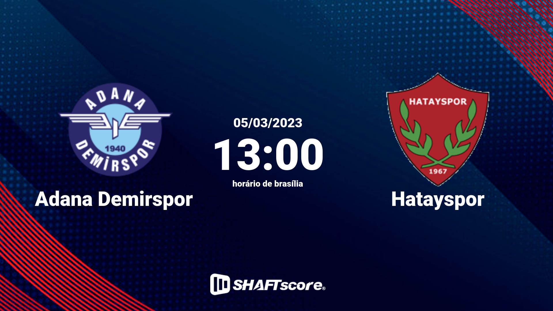 Estatísticas do jogo Adana Demirspor vs Hatayspor 05.03 13:00