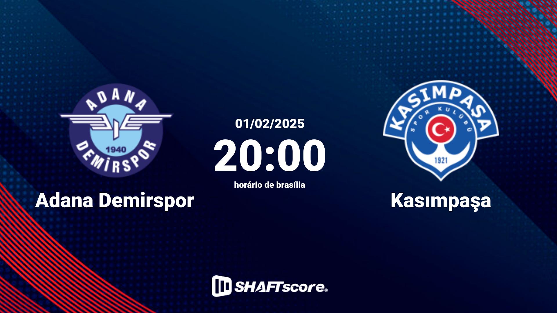 Estatísticas do jogo Adana Demirspor vs Kasımpaşa 01.02 20:00