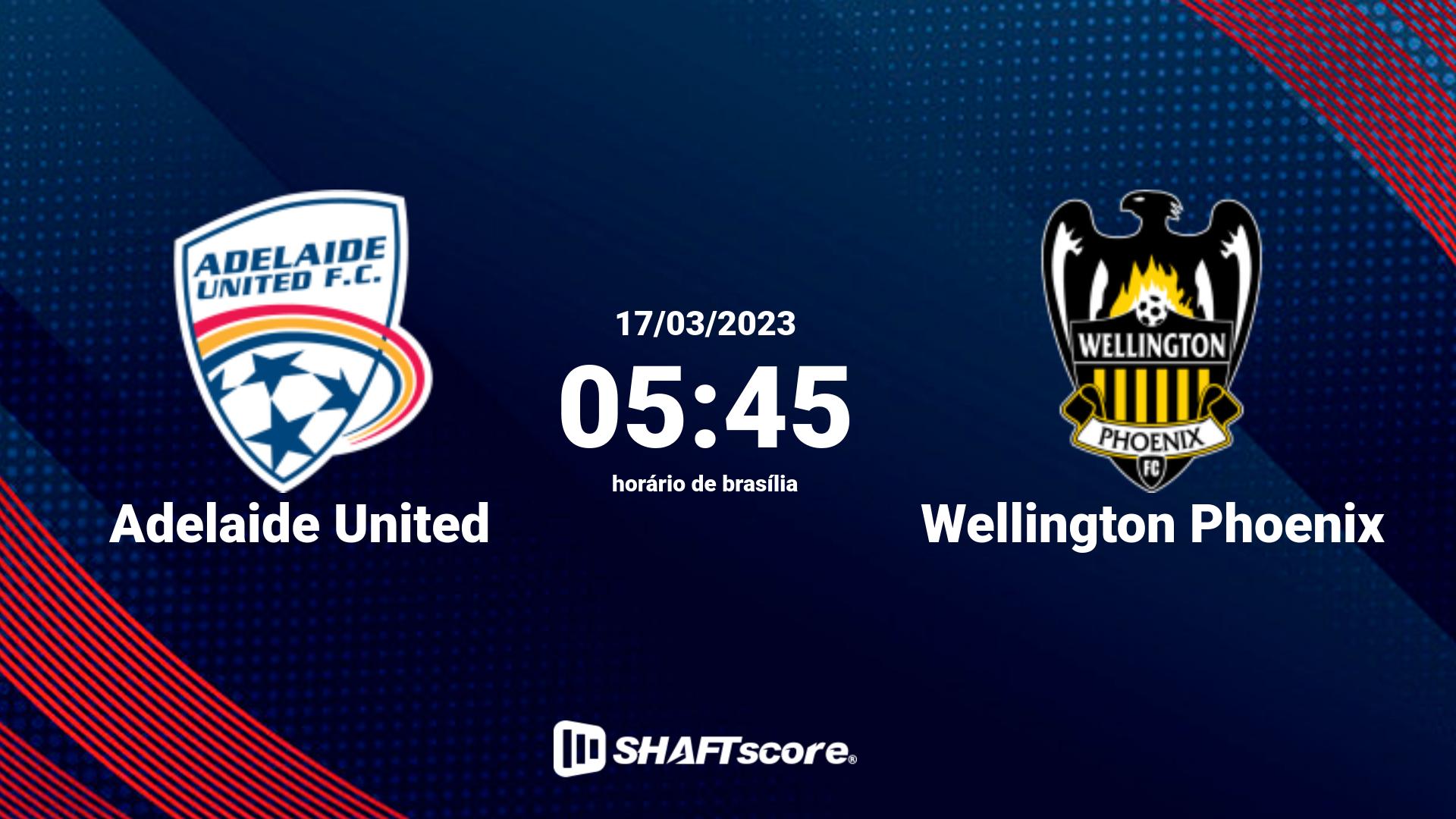 Estatísticas do jogo Adelaide United vs Wellington Phoenix 17.03 05:45