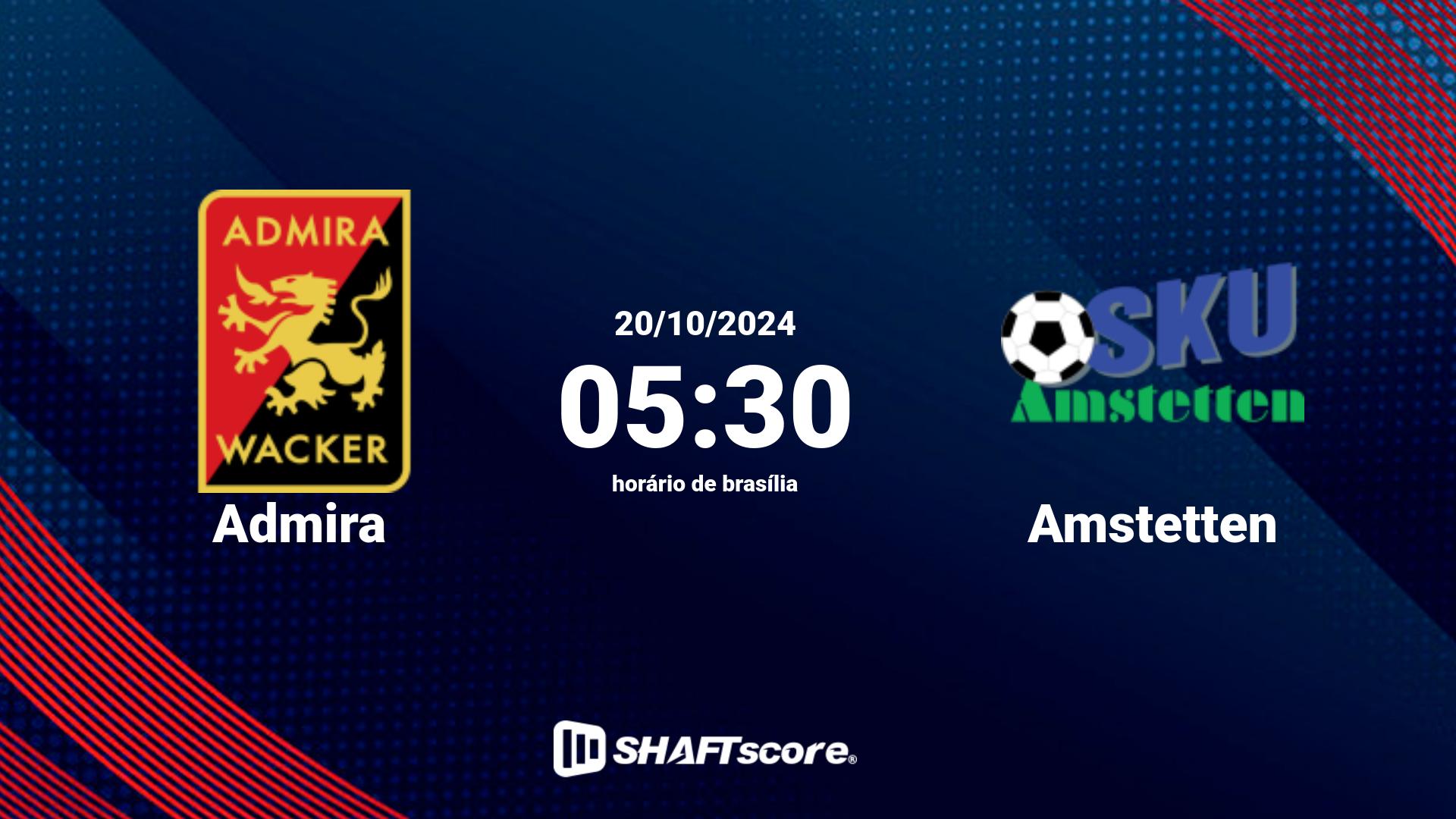 Estatísticas do jogo Admira vs Amstetten 20.10 05:30