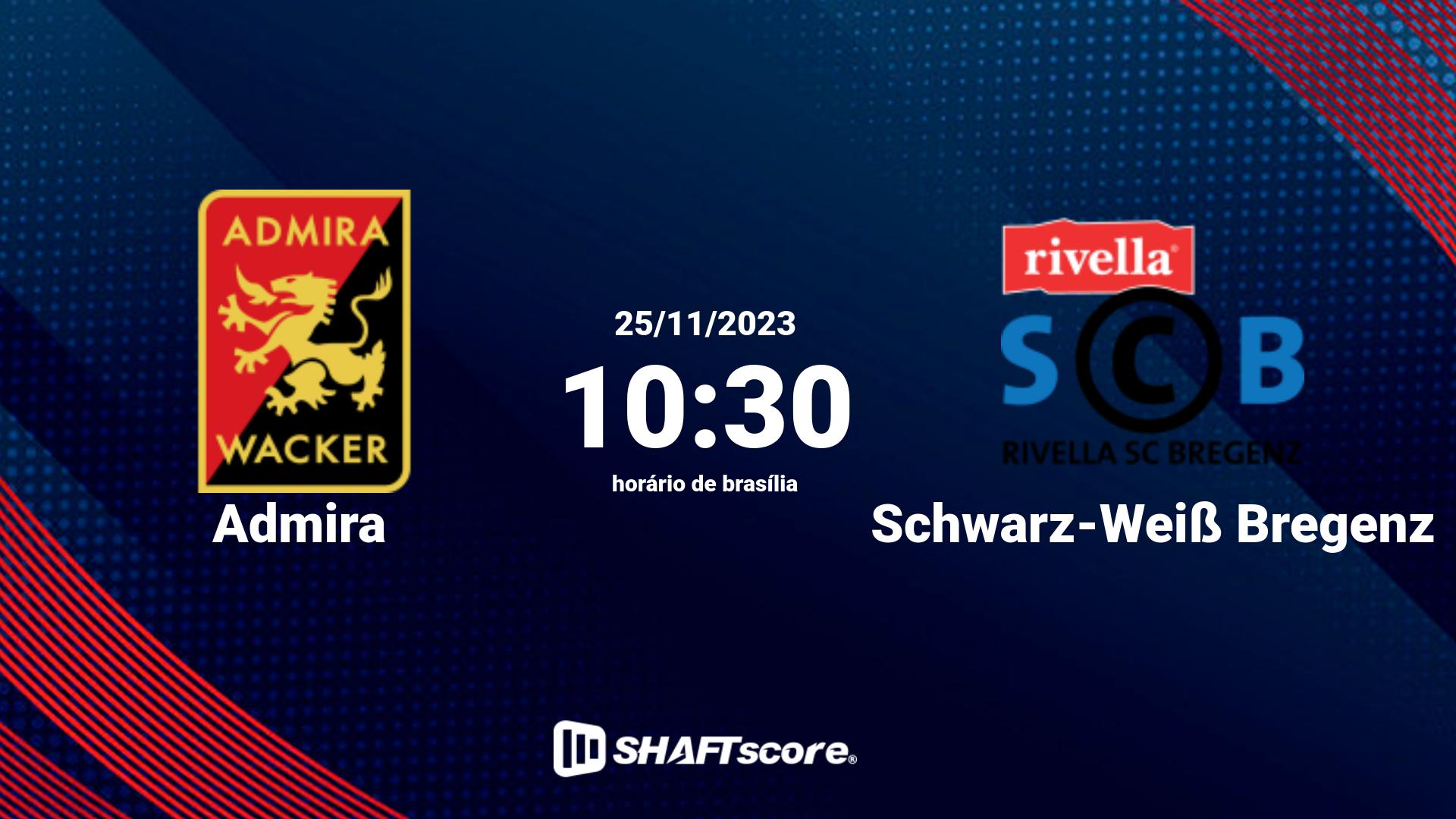 Estatísticas do jogo Admira vs Schwarz-Weiß Bregenz 25.11 10:30