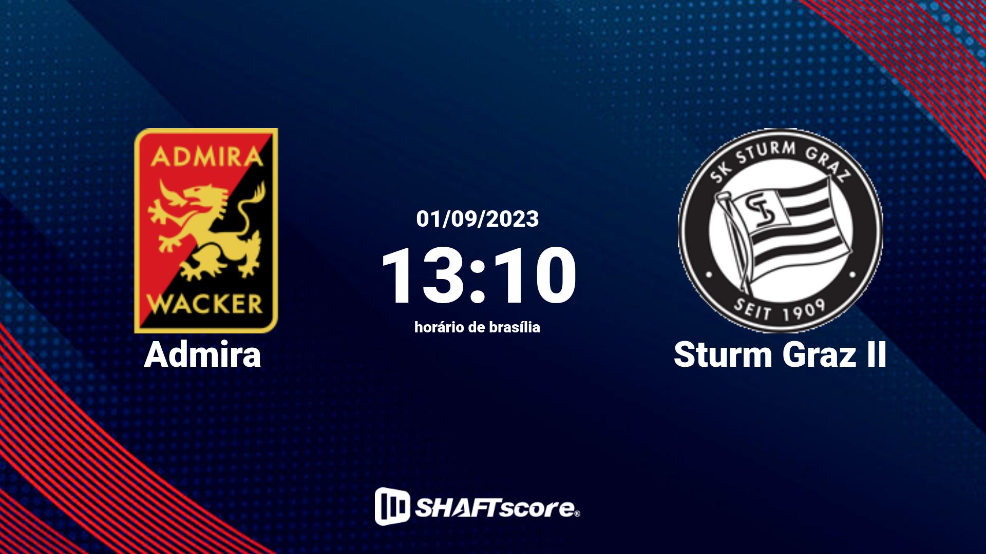 Estatísticas do jogo Admira vs Sturm Graz II 01.09 13:10