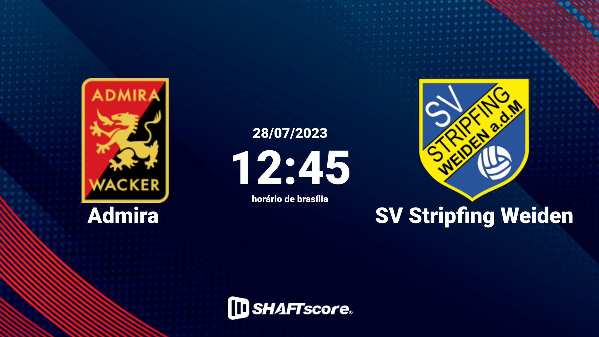 Estatísticas do jogo Admira vs SV Stripfing Weiden 28.07 12:45