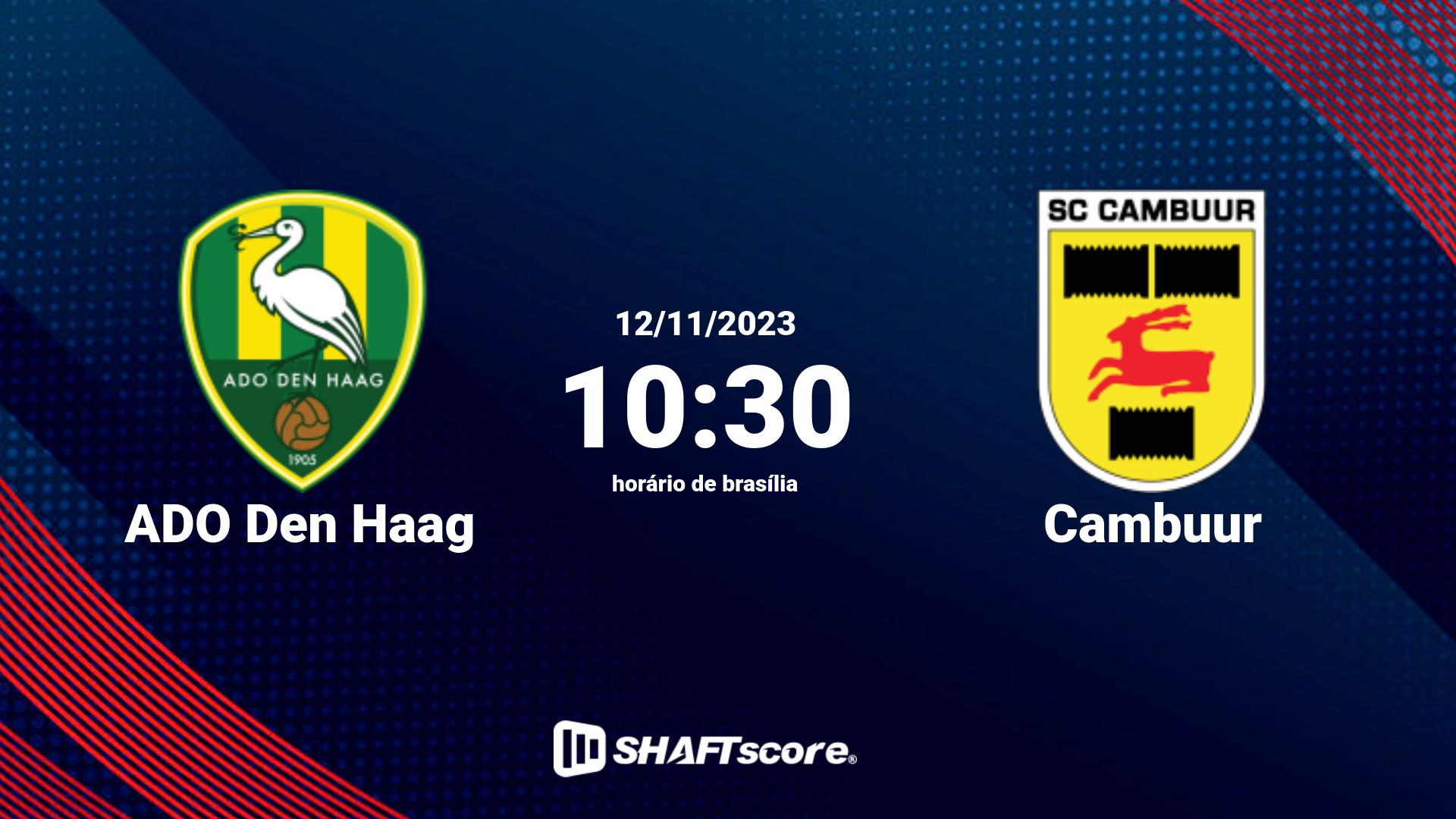 Estatísticas do jogo ADO Den Haag vs Cambuur 12.11 10:30