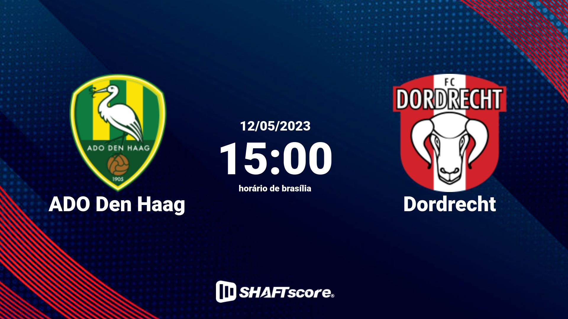 Estatísticas do jogo ADO Den Haag vs Dordrecht 12.05 15:00