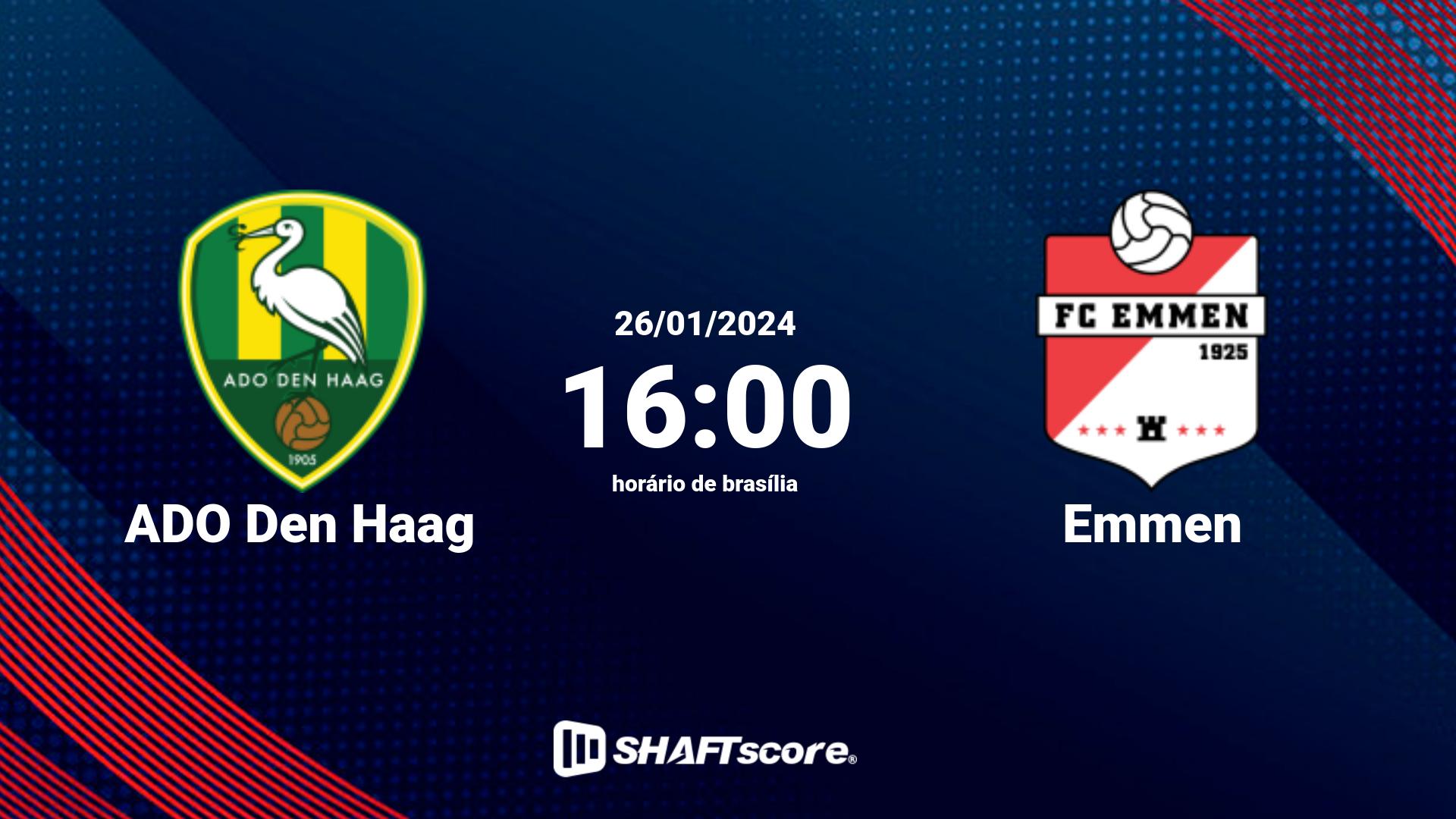 Estatísticas do jogo ADO Den Haag vs Emmen 26.01 16:00