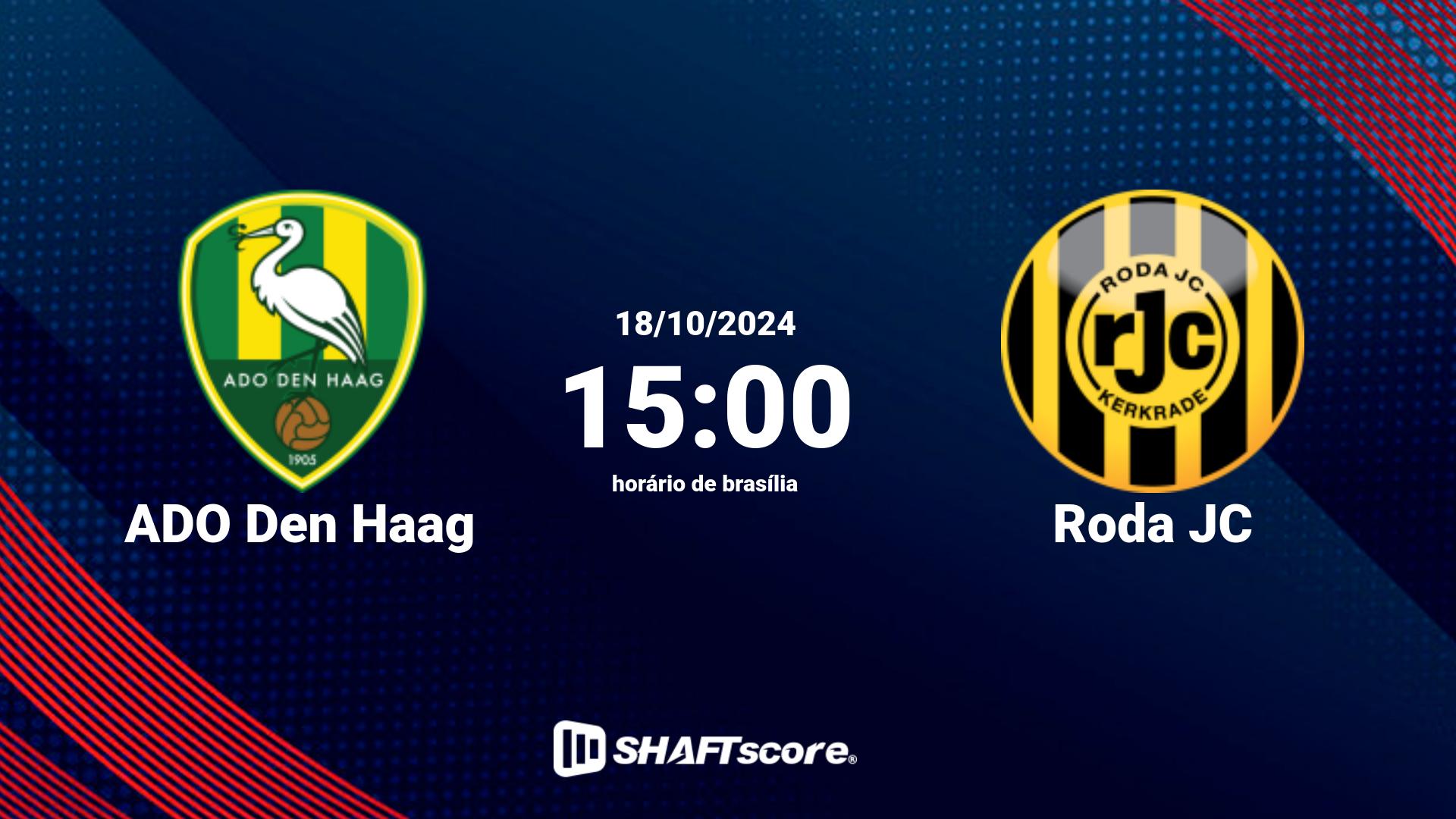 Estatísticas do jogo ADO Den Haag vs Roda JC 18.10 15:00