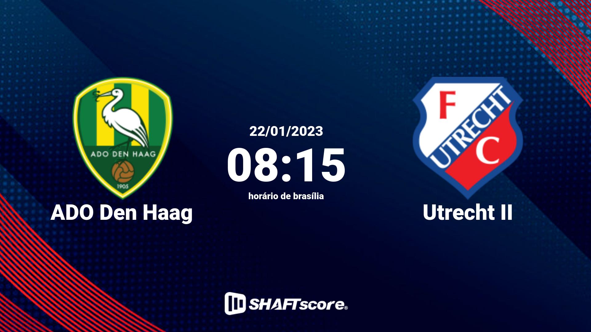 Estatísticas do jogo ADO Den Haag vs Utrecht II 22.01 08:15