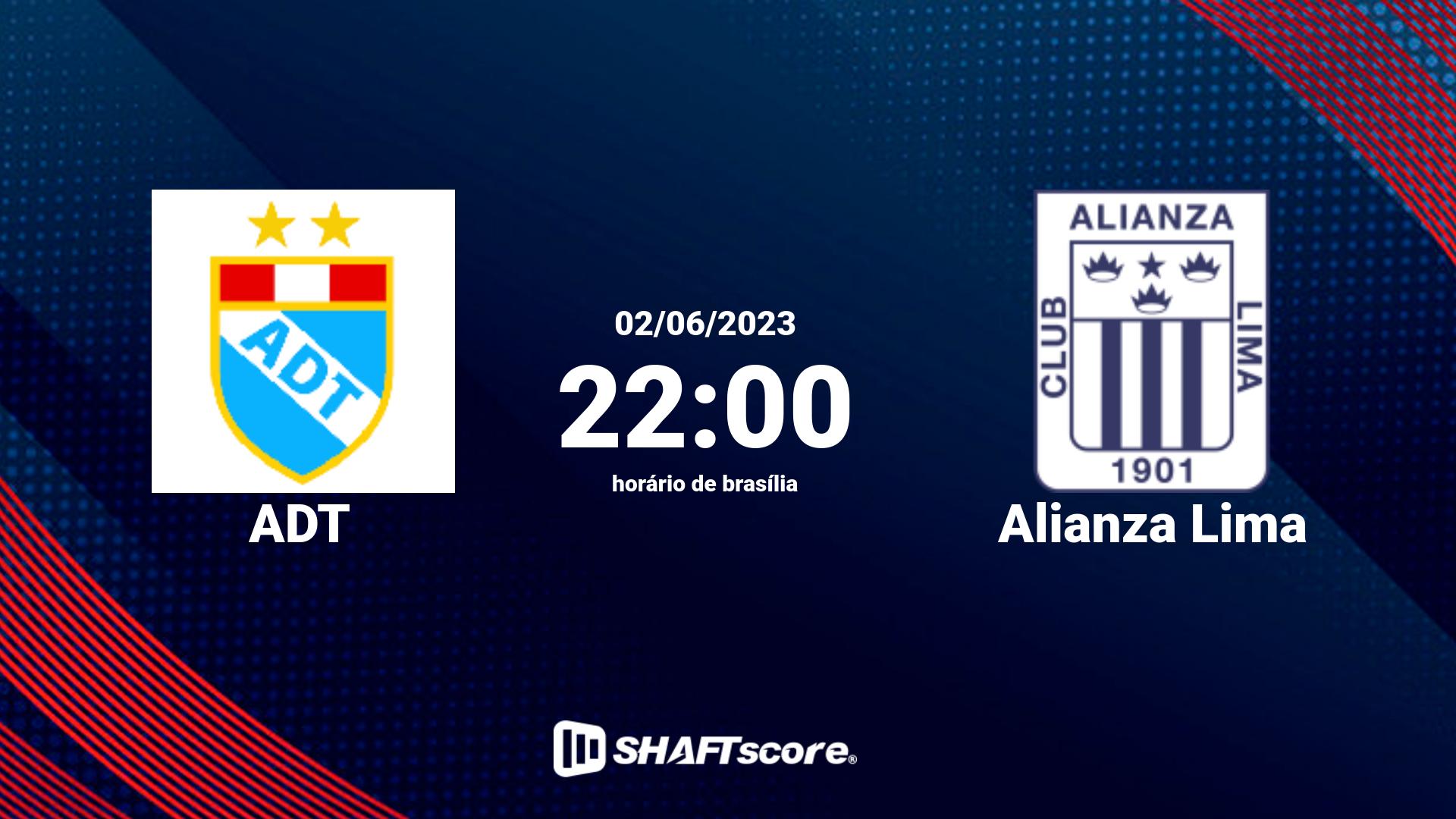 Estatísticas do jogo ADT vs Alianza Lima 02.06 22:00