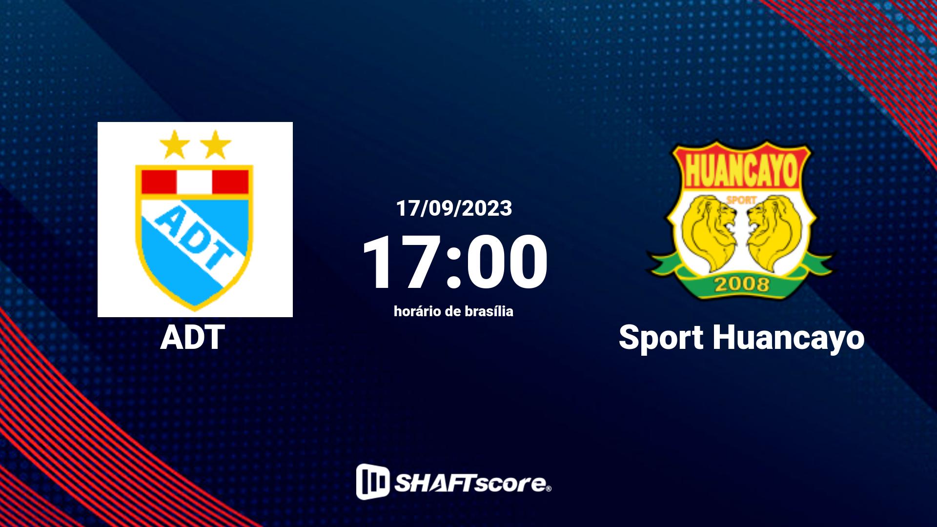 Estatísticas do jogo ADT vs Sport Huancayo 17.09 17:00