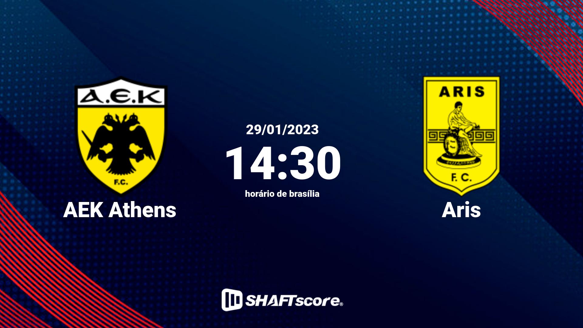 Estatísticas do jogo AEK Athens vs Aris 29.01 14:30