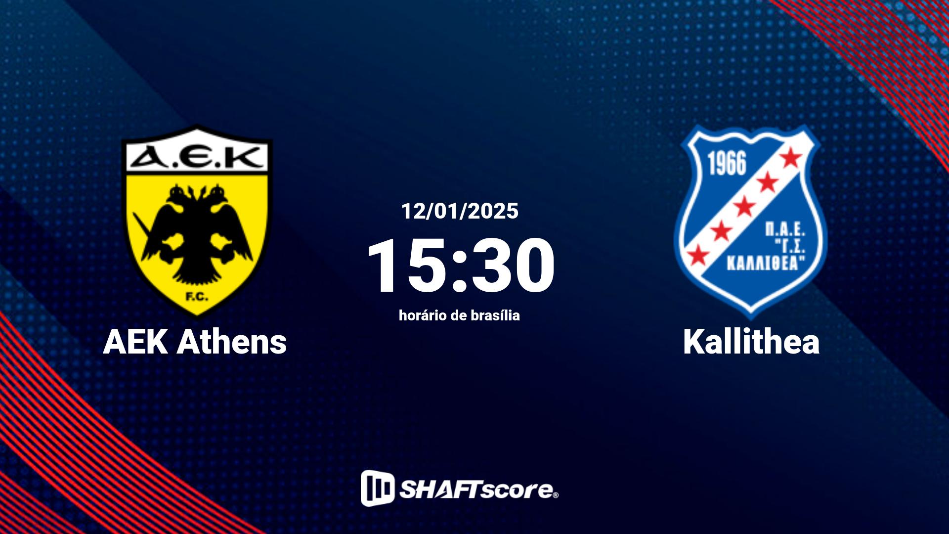 Estatísticas do jogo AEK Athens vs Kallithea 12.01 15:30