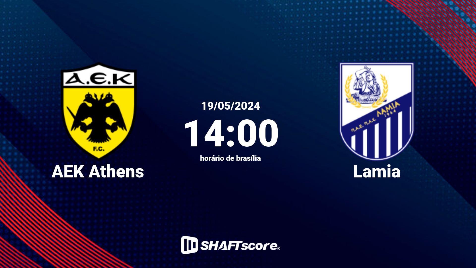 Estatísticas do jogo AEK Athens vs Lamia 19.05 14:00