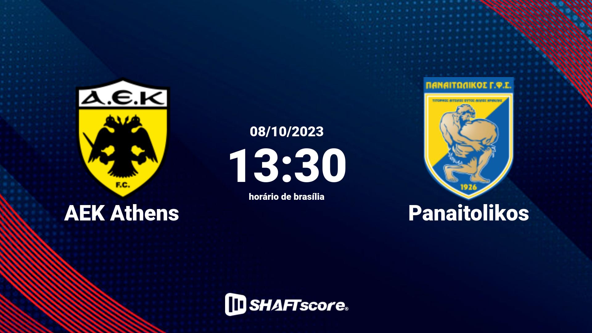 Estatísticas do jogo AEK Athens vs Panaitolikos 08.10 13:30