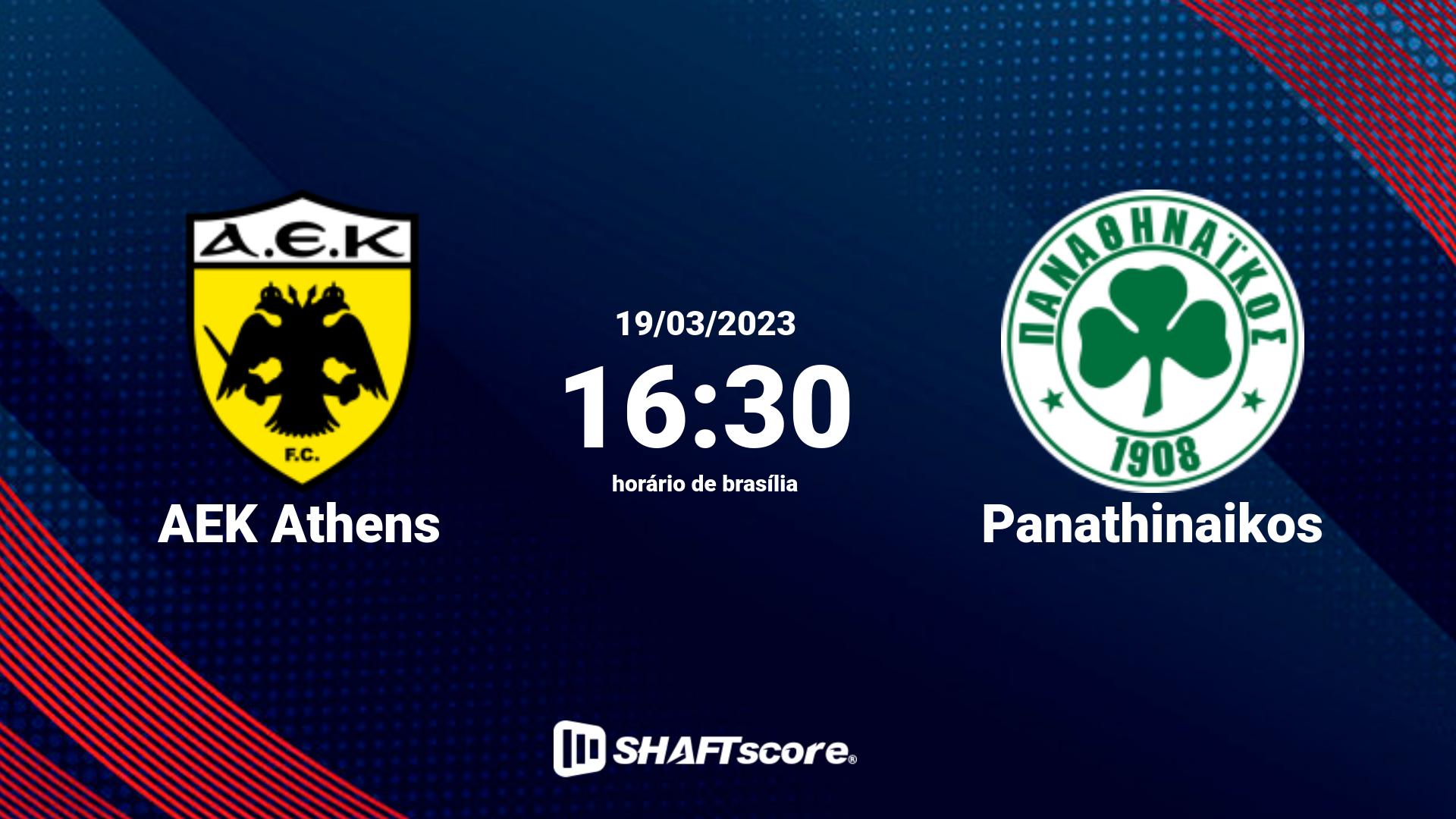 Estatísticas do jogo AEK Athens vs Panathinaikos 19.03 16:30