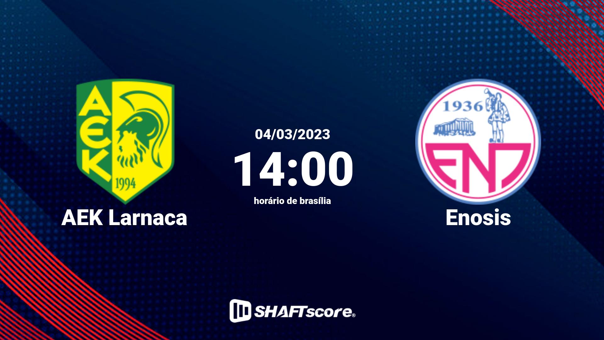 Estatísticas do jogo AEK Larnaca vs Enosis 04.03 14:00