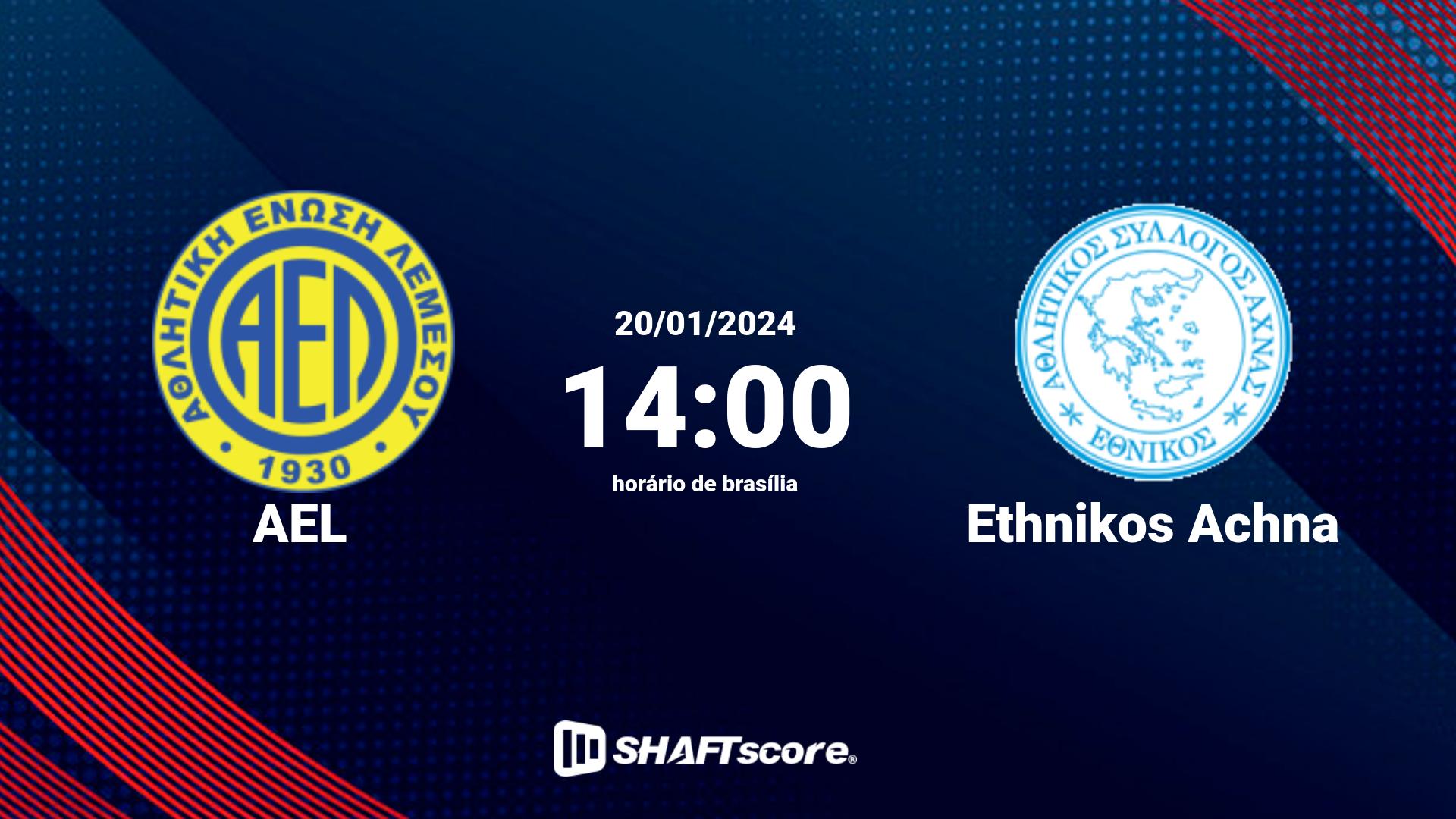 Estatísticas do jogo AEL vs Ethnikos Achna 20.01 14:00