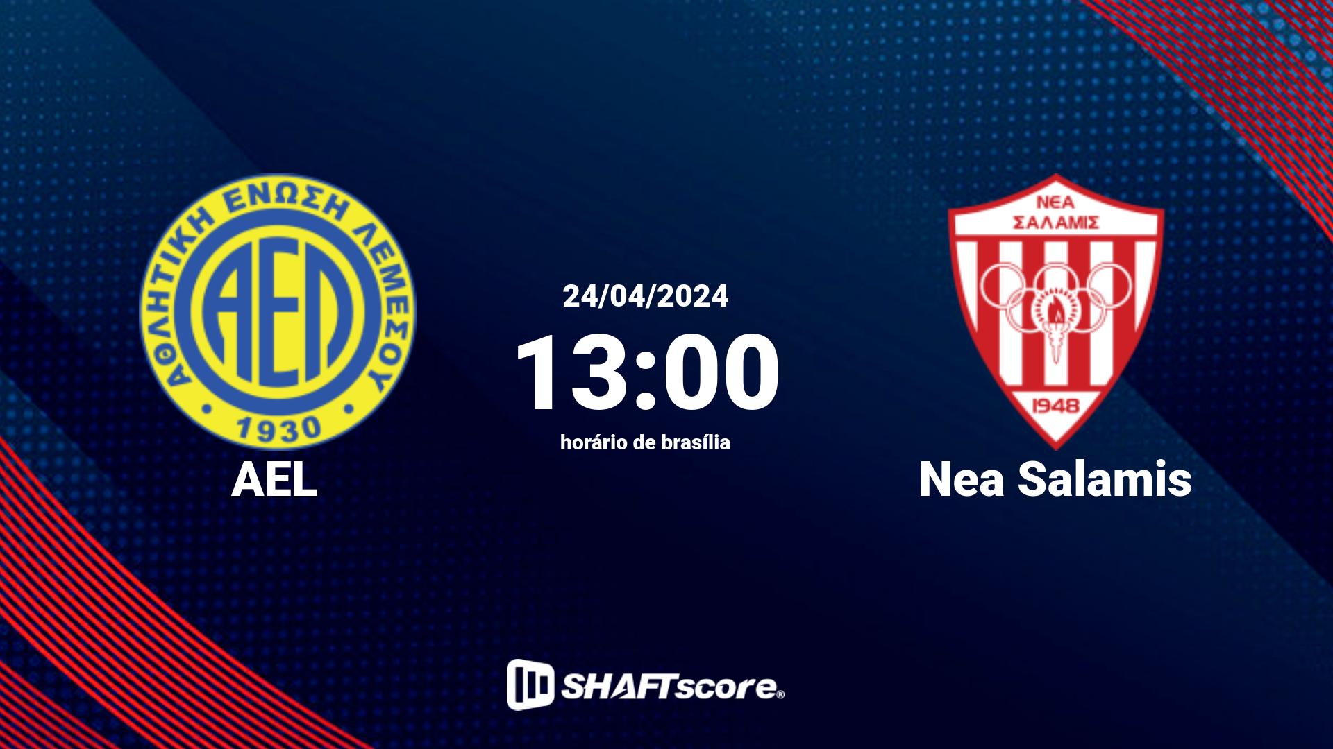 Estatísticas do jogo AEL vs Nea Salamis 24.04 13:00