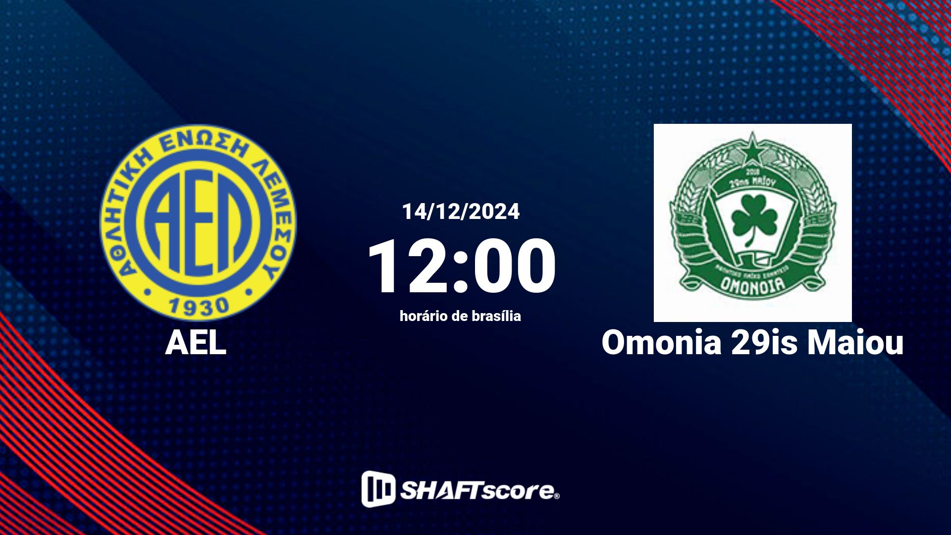 Estatísticas do jogo AEL vs Omonia 29is Maiou 14.12 12:00