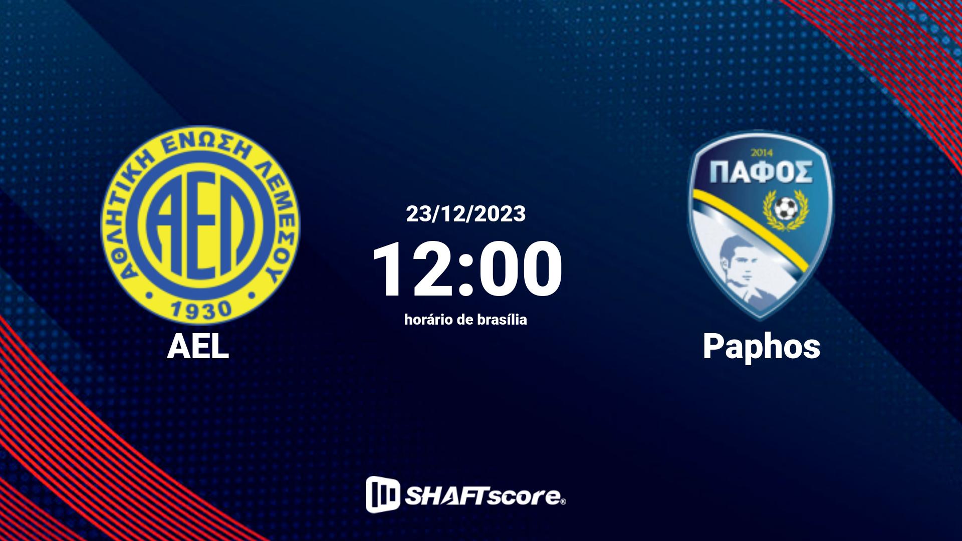 Estatísticas do jogo AEL vs Paphos 23.12 12:00