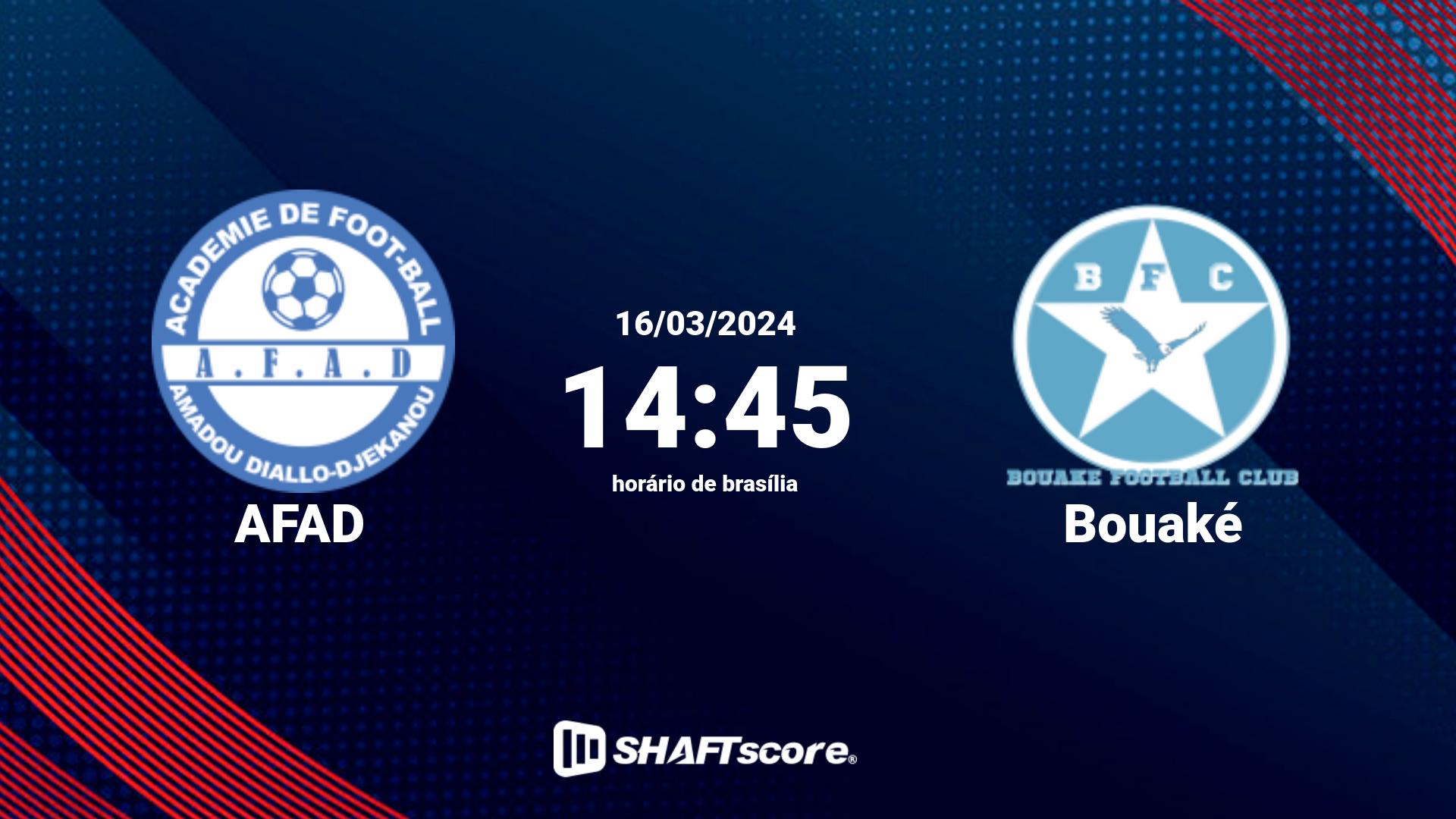 Estatísticas do jogo AFAD vs Bouaké 16.03 14:45