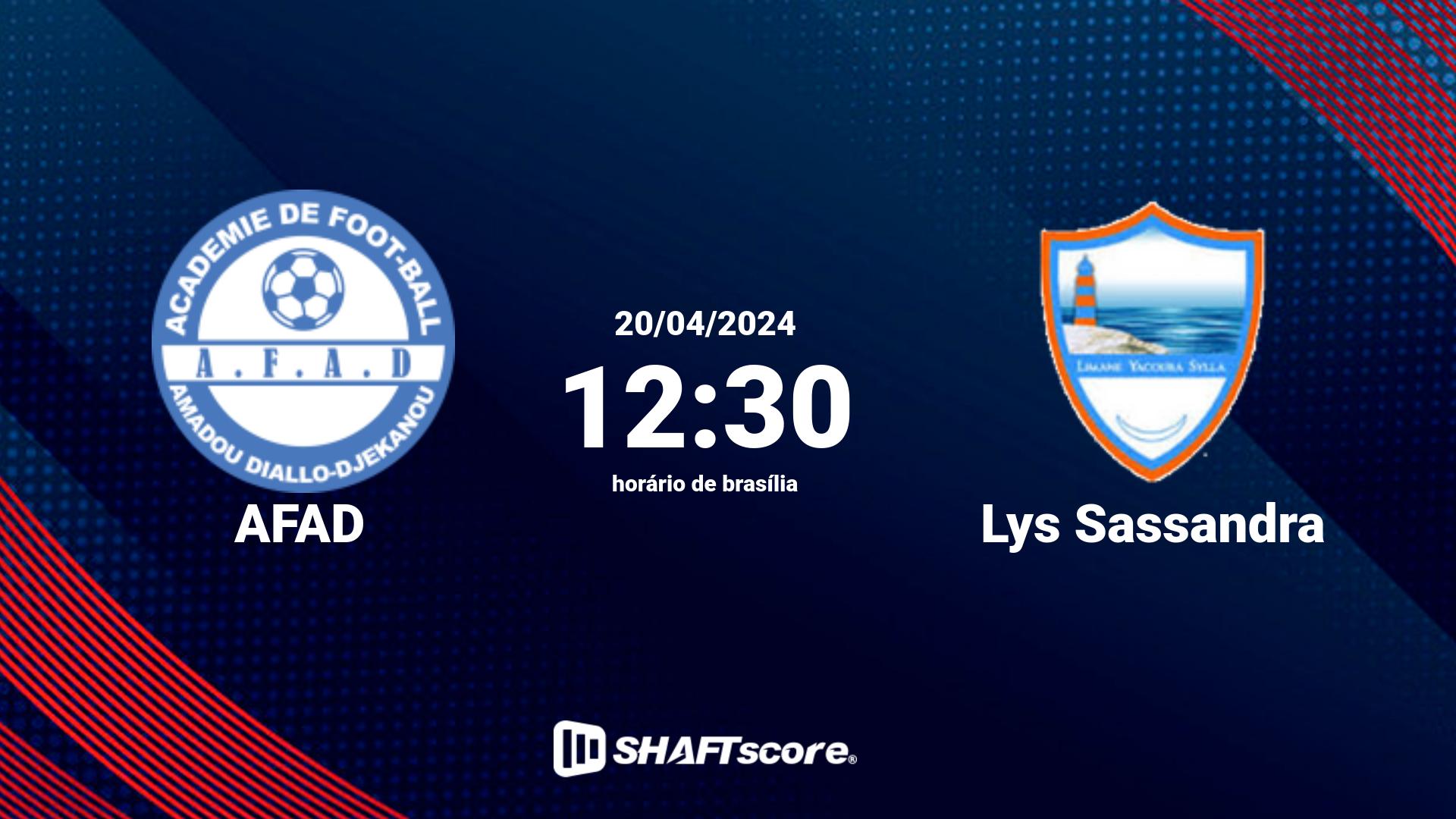 Estatísticas do jogo AFAD vs Lys Sassandra 20.04 12:30