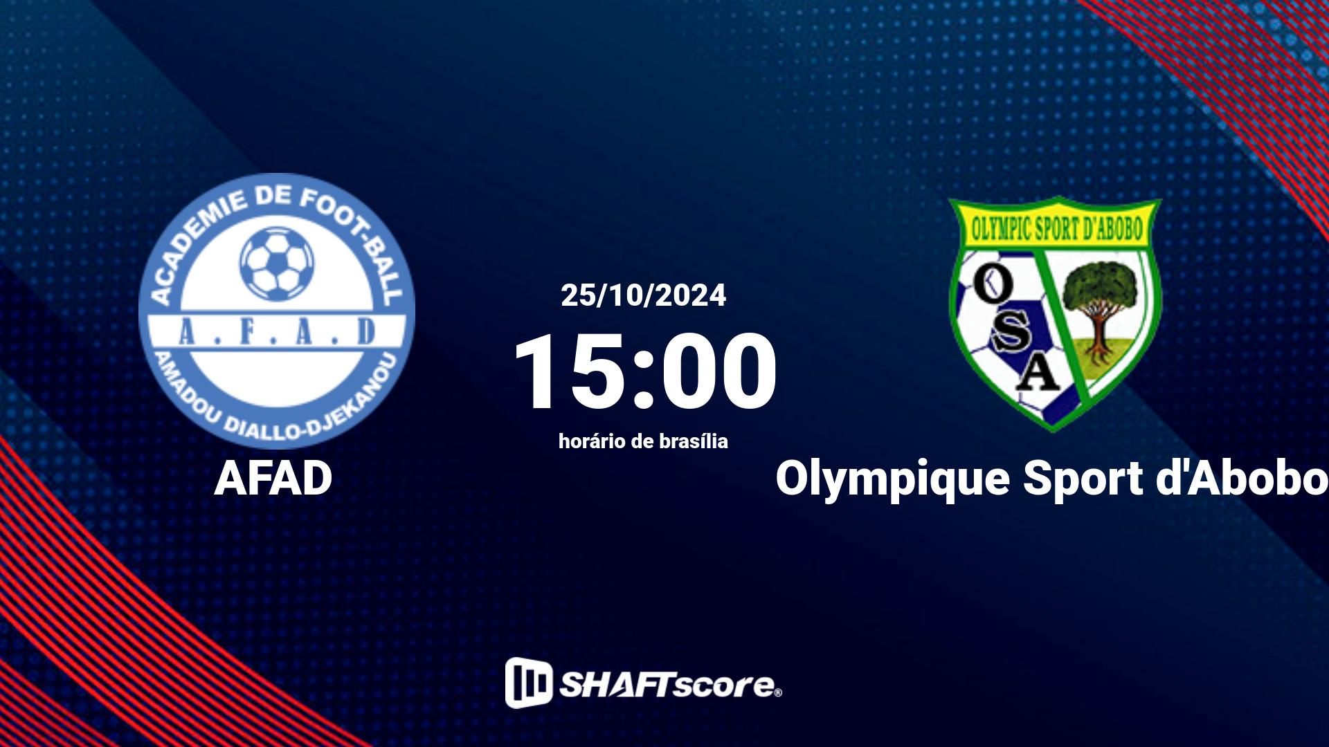 Estatísticas do jogo AFAD vs Olympique Sport d'Abobo 25.10 15:00