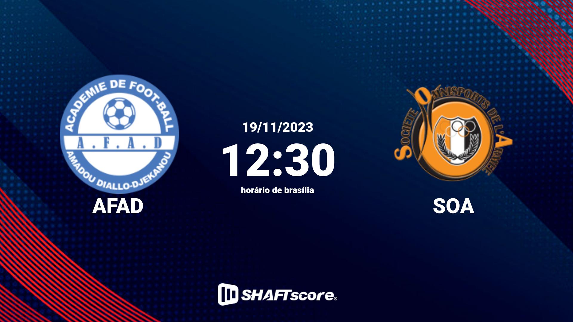 Estatísticas do jogo AFAD vs SOA 19.11 12:30