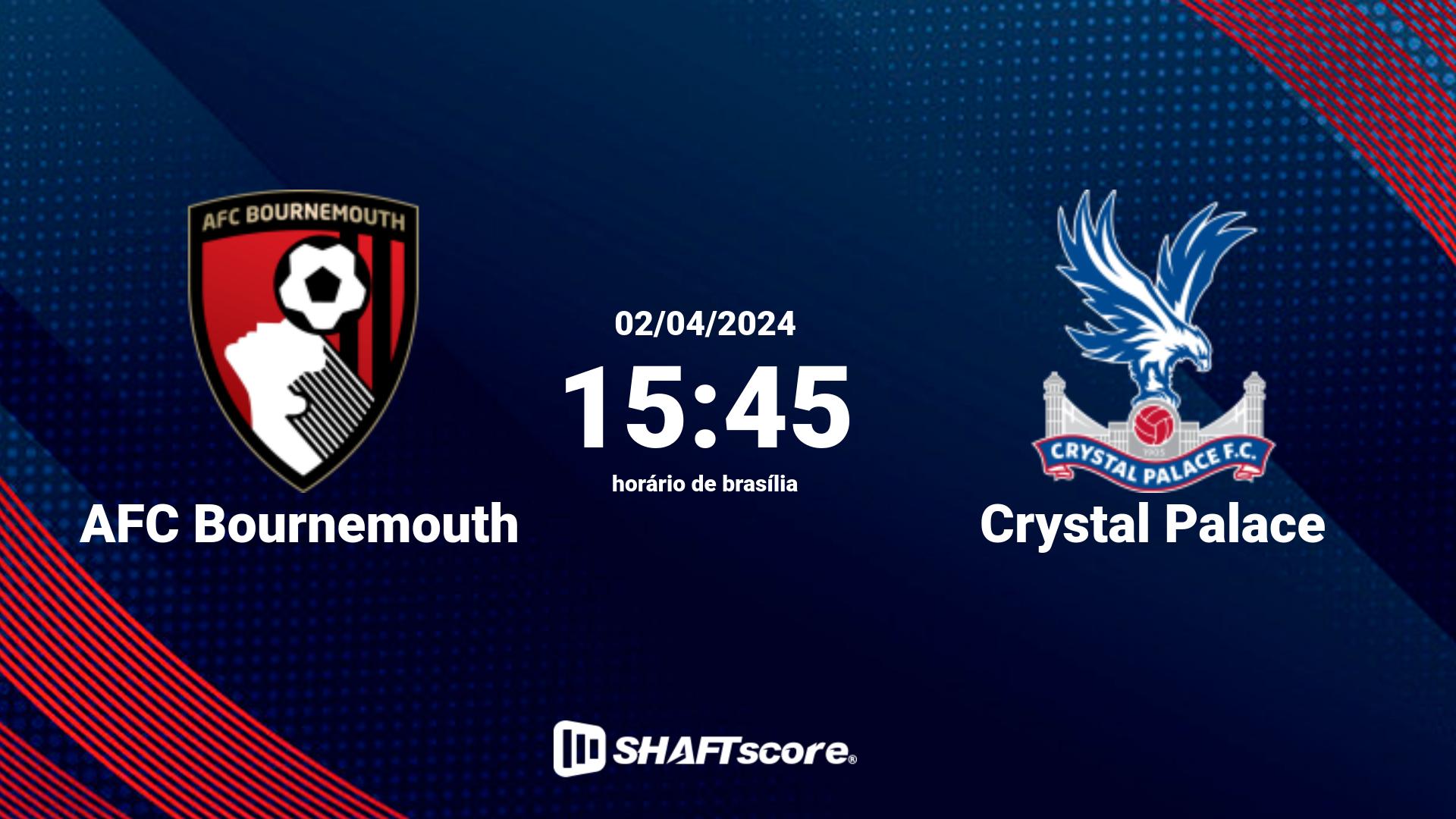 Estatísticas do jogo AFC Bournemouth vs Crystal Palace 02.04 15:45