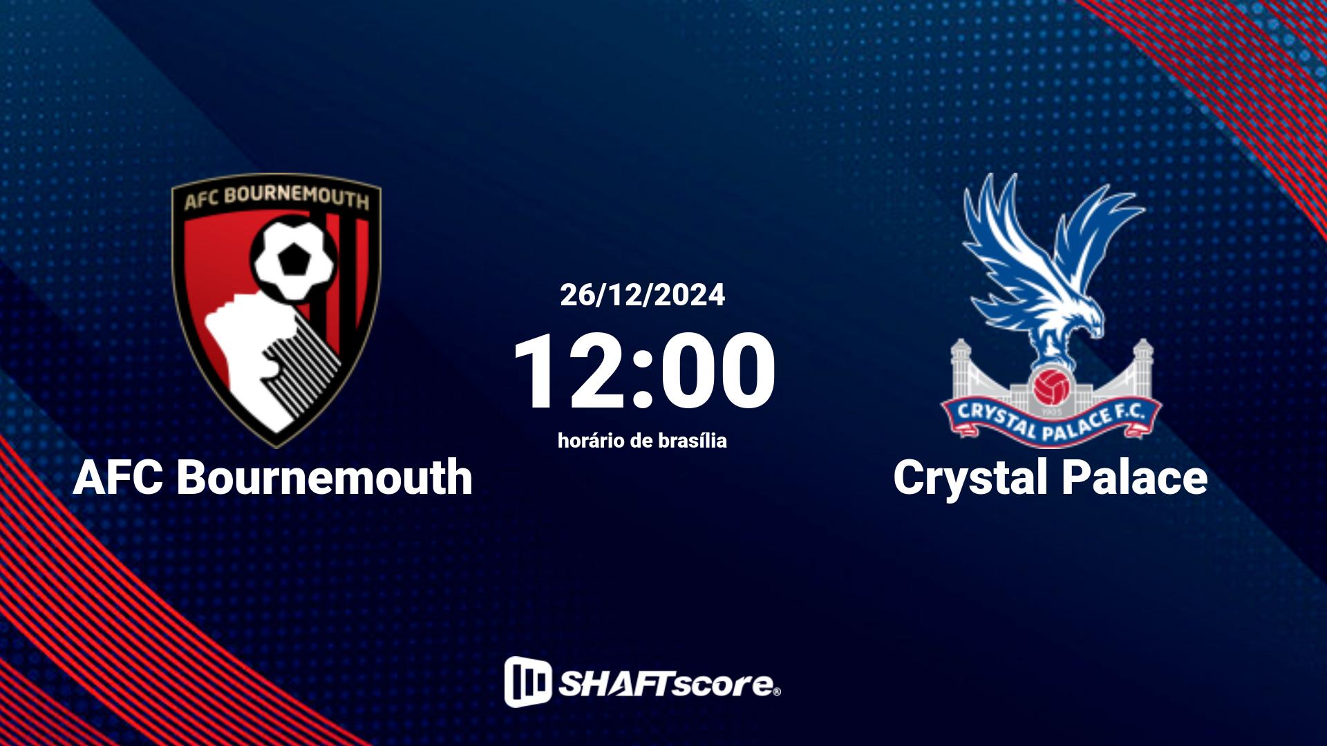 Estatísticas do jogo AFC Bournemouth vs Crystal Palace 26.12 12:00