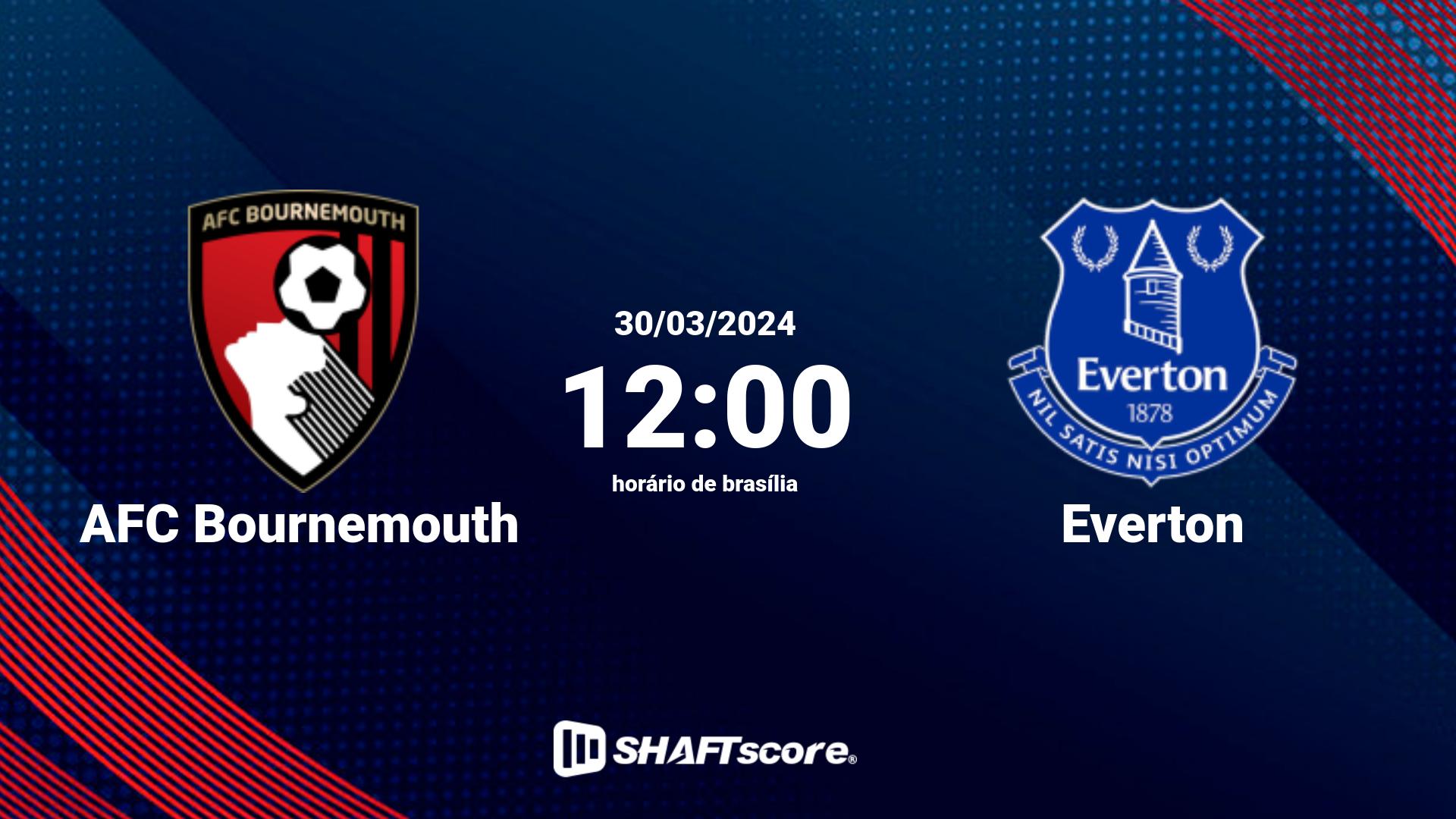 Estatísticas do jogo AFC Bournemouth vs Everton 30.03 12:00