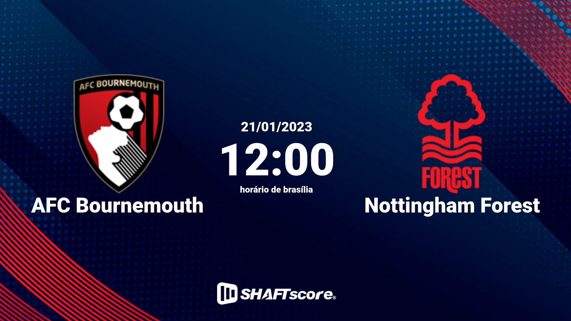 Estatísticas do jogo AFC Bournemouth vs Nottingham Forest 21.01 12:00